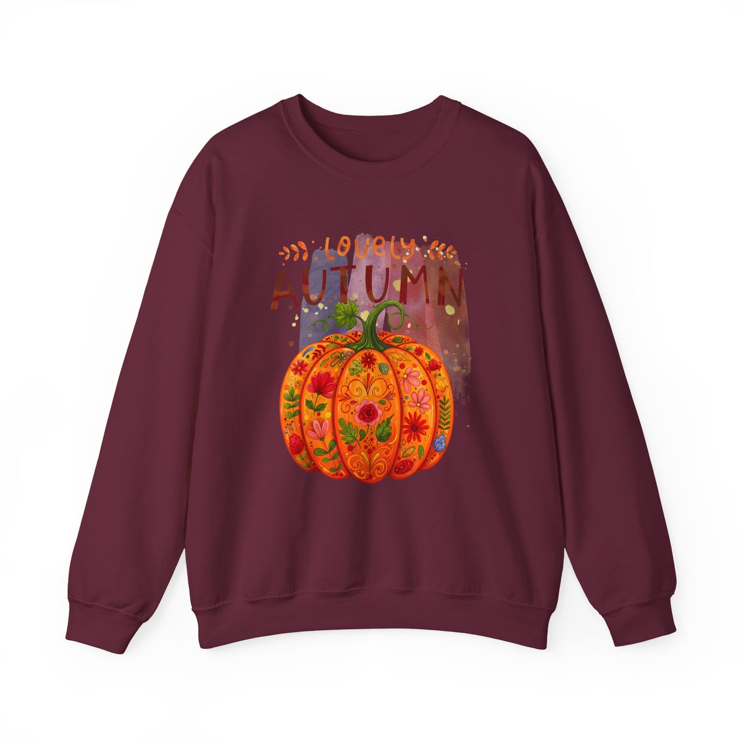 Cozy Autumn Sweatshirt, Fall Apparel, Pumpkin Crewneck, Unisex Sweater, Perfect for Thanksgiving, Seasonal Clothing