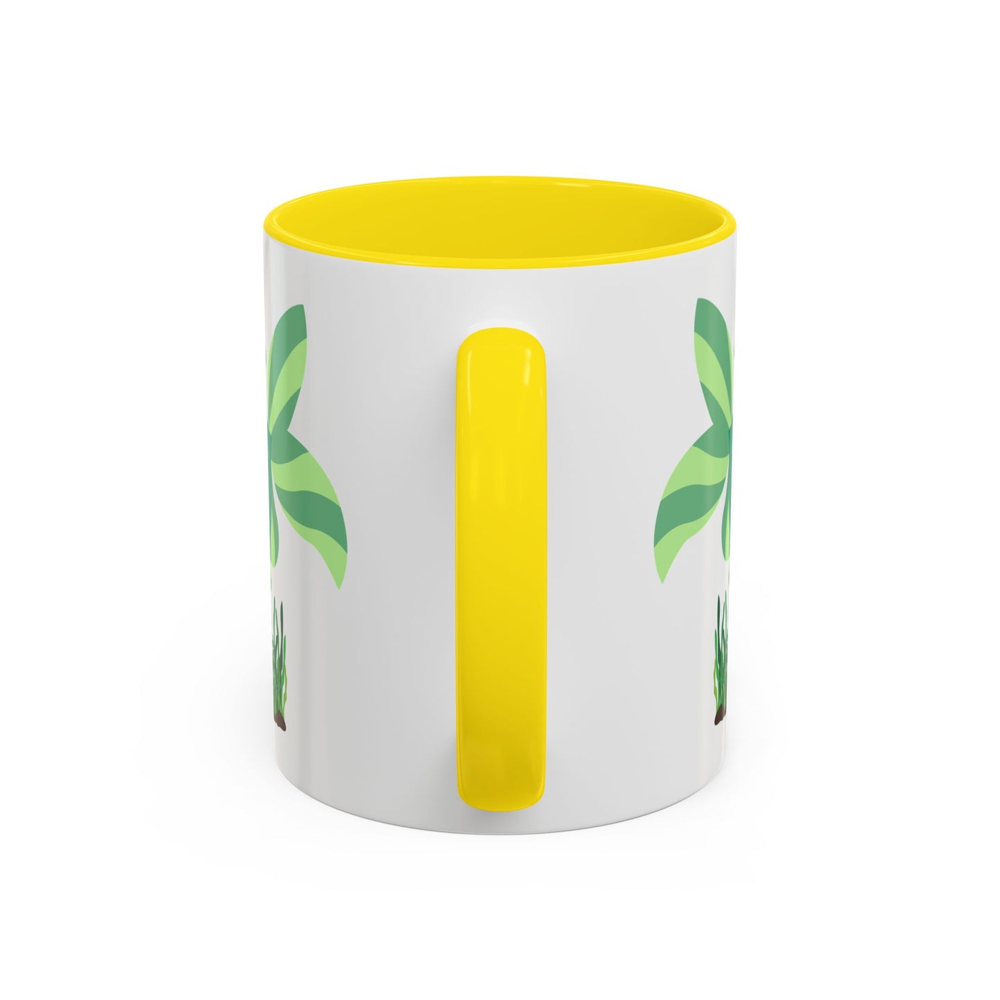 Green fish with bubbles and aquatic plants Coffee Mug