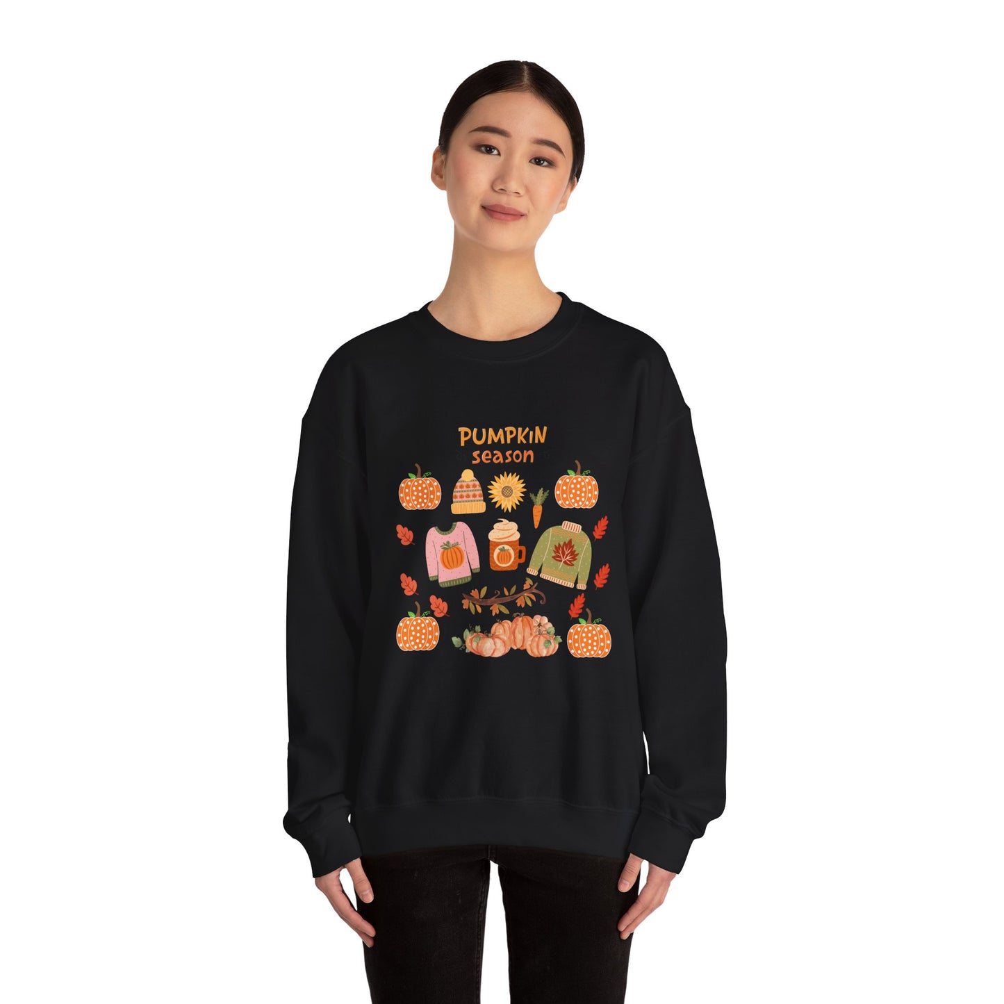 Autumn Vibes Crewneck Sweatshirt, Pumpkin Season Apparel, Cozy Fall Sweater, Unisex Sweatshirt for Thanksgiving, Pumpkin Lover Gift