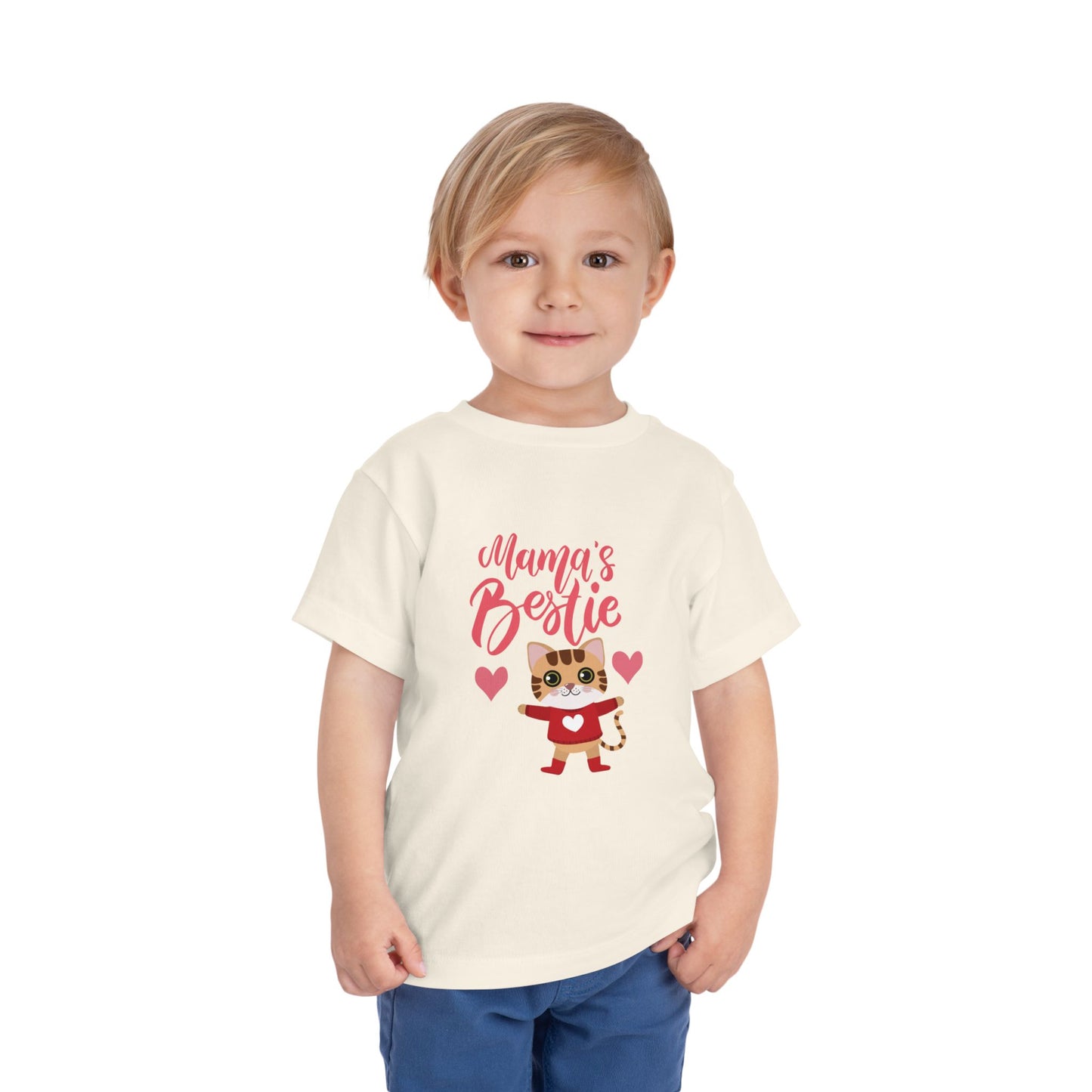 Mama's Bestie Toddler Tee | Cute Cat Graphic Tee, Kids T-Shirt, Birthday Gift, Animal Lover Shirt, Toddler Apparel