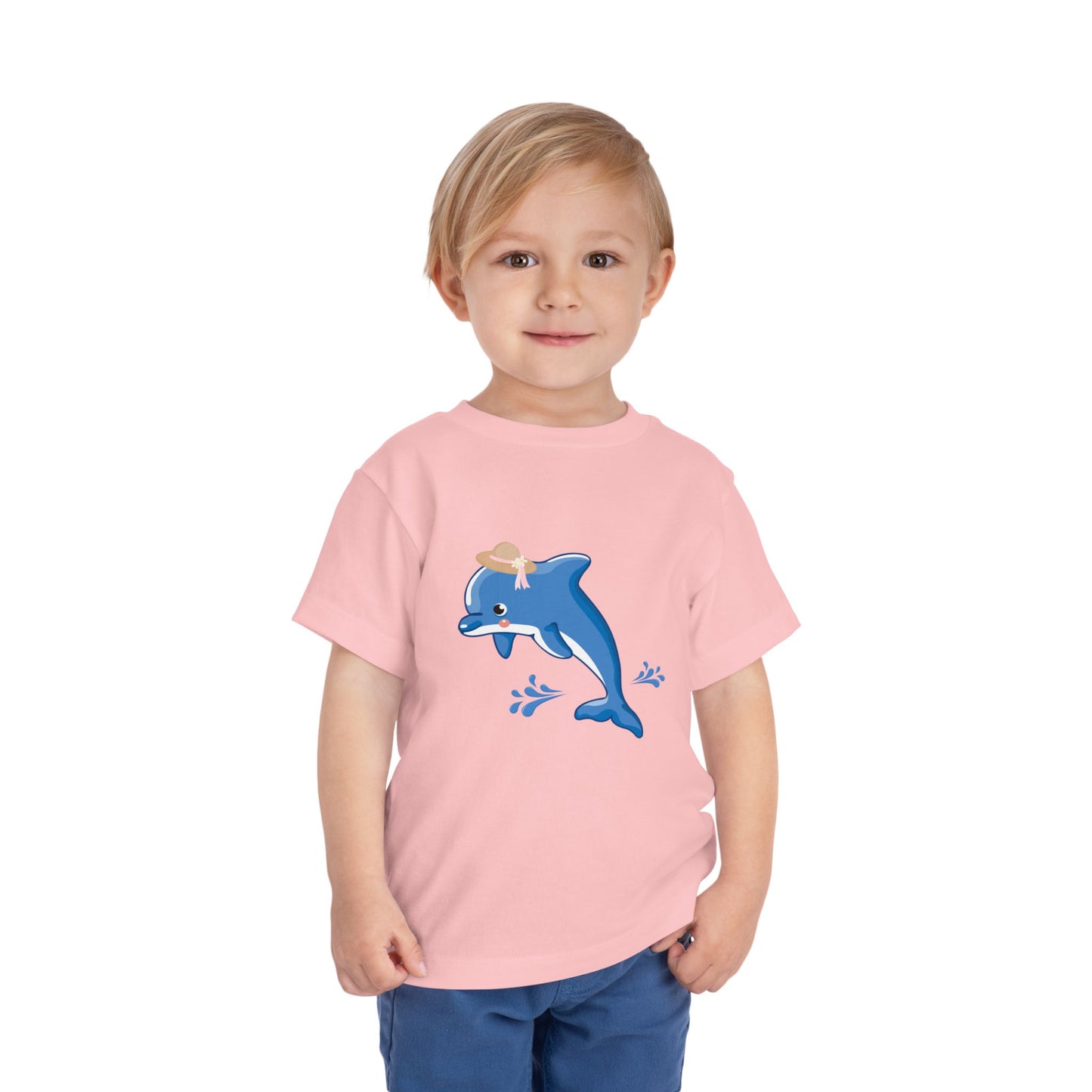 Adorable Dolphin Toddler Tee, Cute Kid's T-Shirt, Summer Outfit, Beach Day Apparel, Gift for Toddlers, Fun Children's Clothing