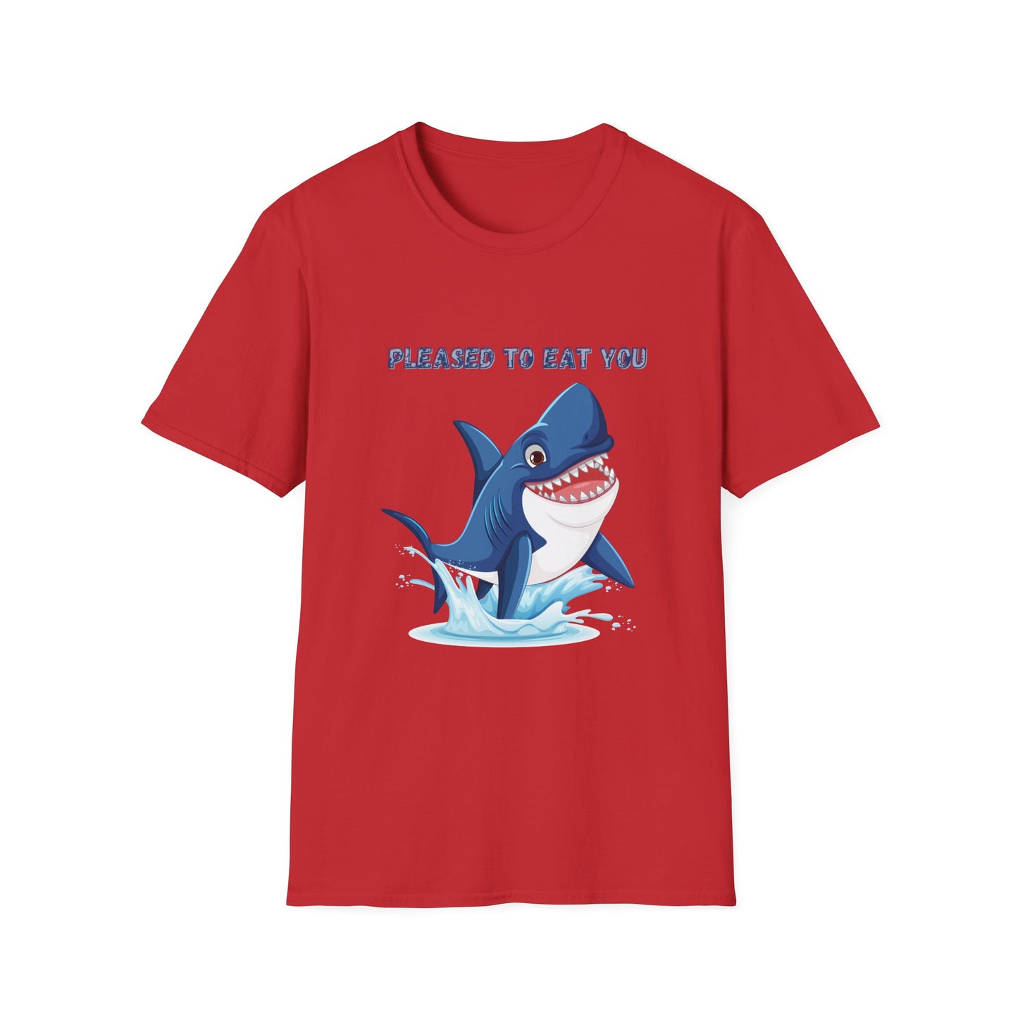 Cute Shark Pleased to Eat You T-Shirt, Fun Gift for Ocean Lovers, Humorous Summer Apparel, Shark Week Party Shirt, Unisex Casual Tee