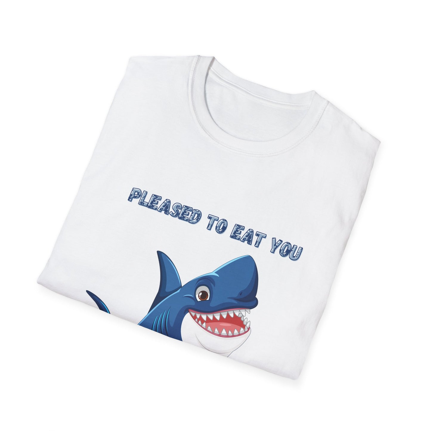 Cute Shark Pleased to Eat You T-Shirt, Fun Gift for Ocean Lovers, Humorous Summer Apparel, Shark Week Party Shirt, Unisex Casual Tee