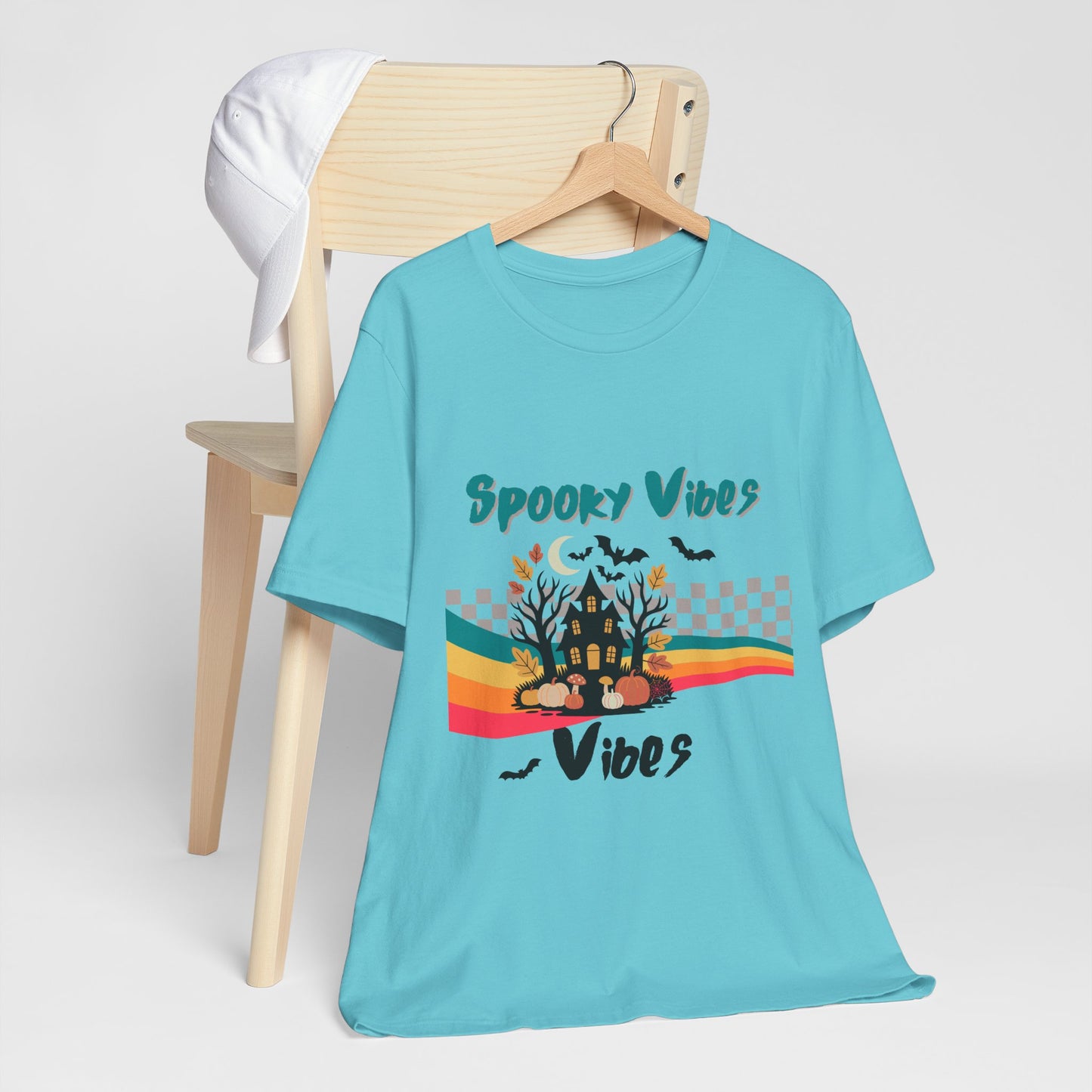 Spooky Vibes Graphic Tee, Unisex Halloween Shirt, Fall Fashion, Casual T-Shirt, Unique Gift for Halloween Lovers, Autumn Wardrobe Essential