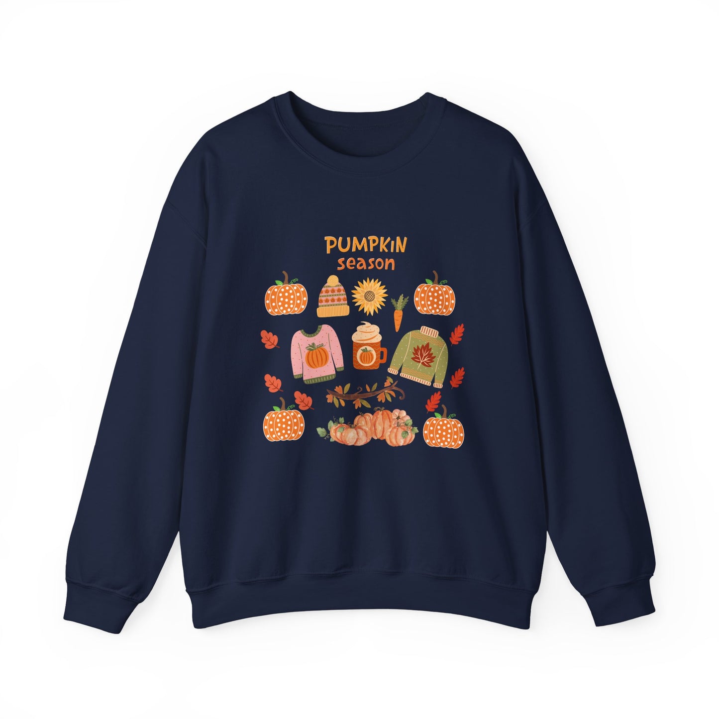 Autumn Vibes Crewneck Sweatshirt, Pumpkin Season Apparel, Cozy Fall Sweater, Unisex Sweatshirt for Thanksgiving, Pumpkin Lover Gift