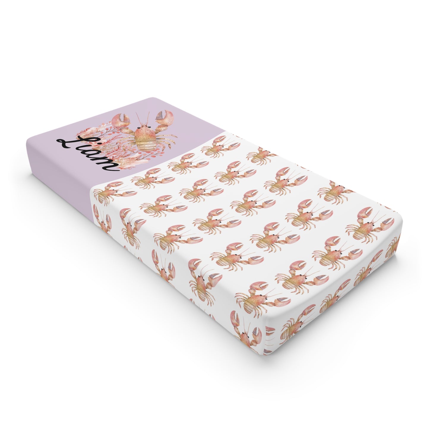 Floral Bunny Baby Changing Pad Cover — Personalized Nursery Accent