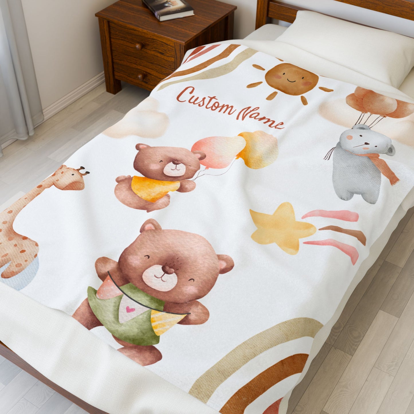 Custom Child's Plush Blanket, Cozy Baby Gift, Soft Nursery Decor, Personalized Blanket, Kid's Room Accessories
