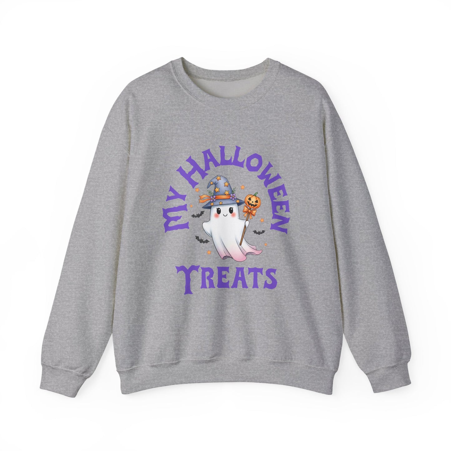 Halloween Ghost Crewneck Sweatshirt, Cozy Halloween Apparel, My Halloween Treats Sweatshirt, Fall Fashion, Spooky Season Gift