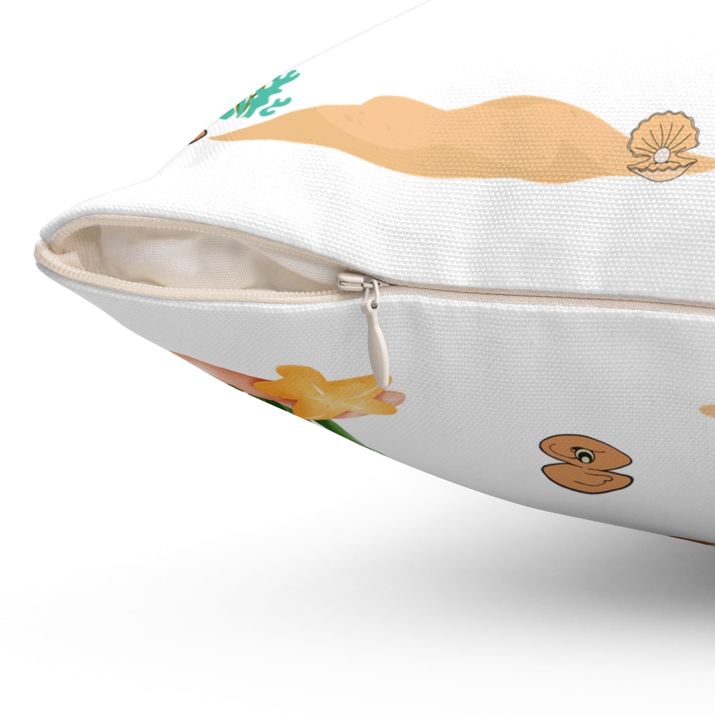 Hermit crab with shell underwater Spun Polyester Square Pillow