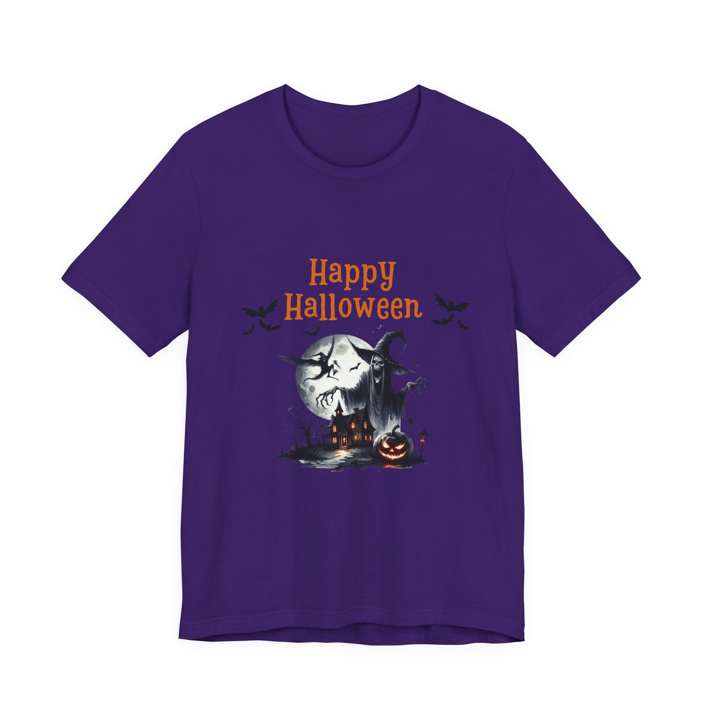 Happy Halloween Unisex Tee, Spooky T-Shirt, Halloween Gift, Fall Wardrobe Essential, Ghosts and Ghouls Vibe