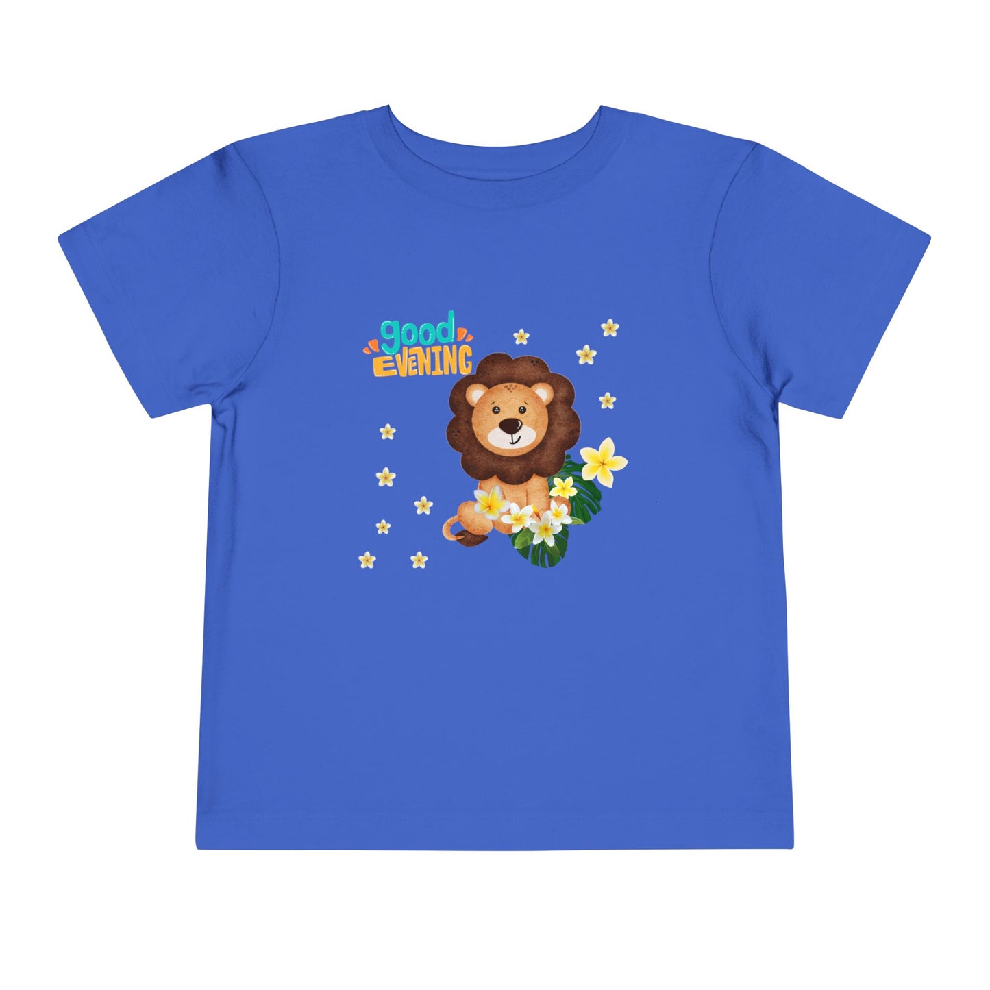 Toddler Lion Graphic Tee - Cute Short Sleeve T-Shirt for Kids, Fun Toddler Gift, Birthday, Playtime, Summer Wear, Cartoon Animal Shirt