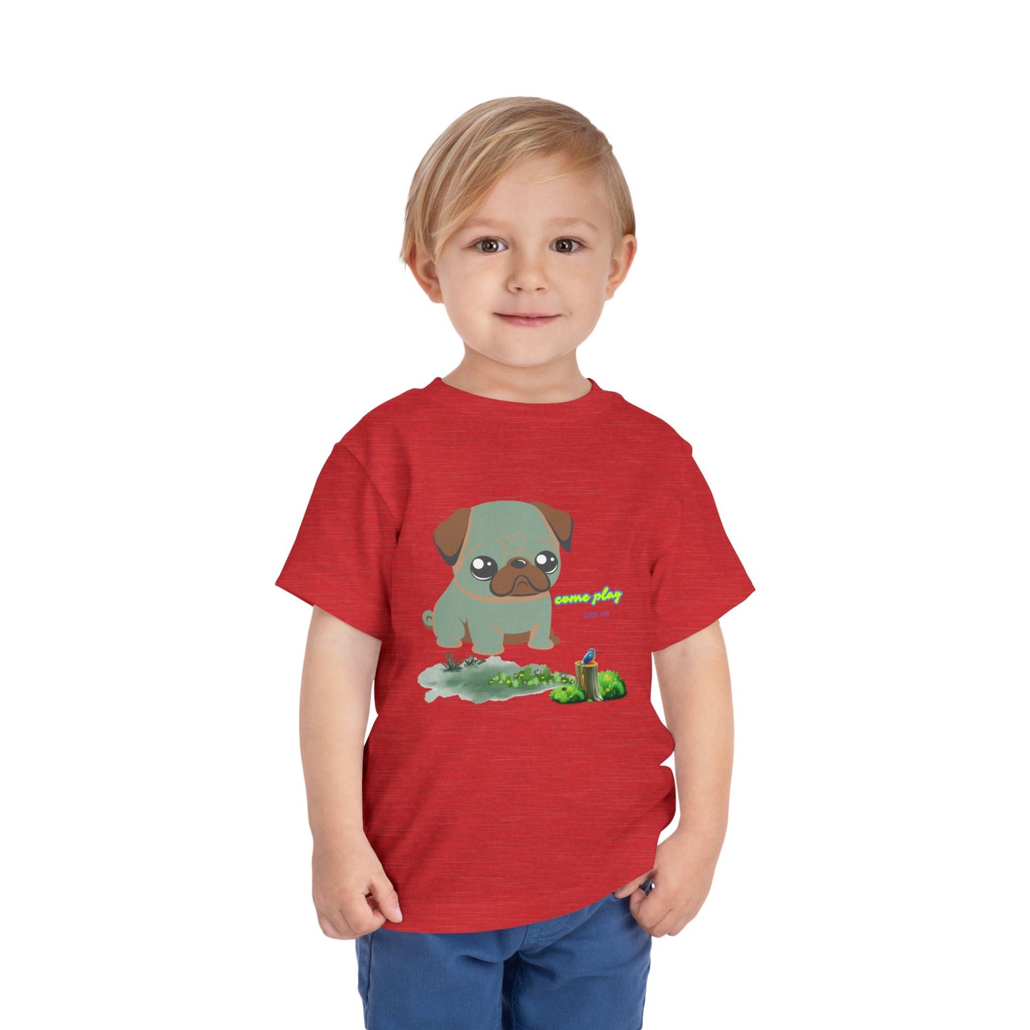 Cute Pug Toddler Tee, Adorable Dog Shirt, Kids Animal Tee, Gift for Dog Lovers, Cute Toddler Clothing, Playful Summer Outfit