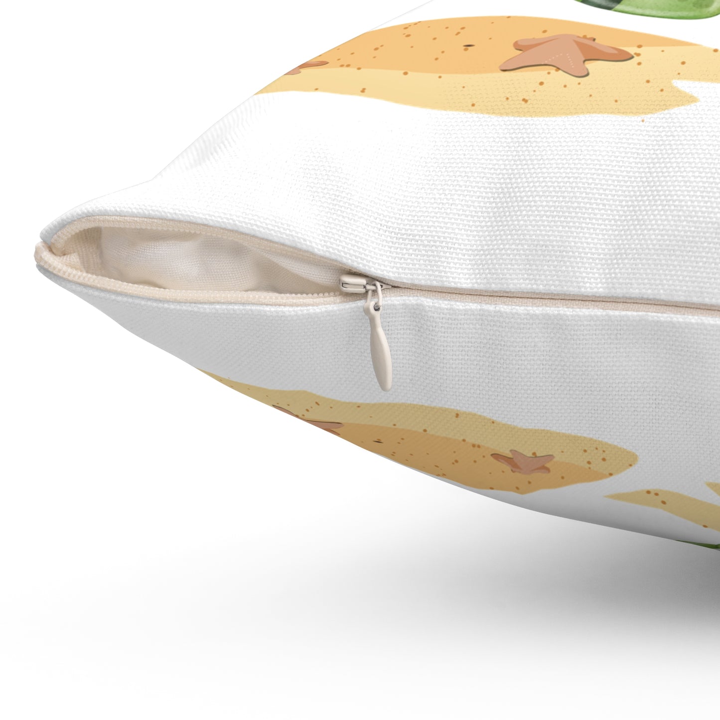 Turtle with a sunflower Spun Polyester Square Pillow