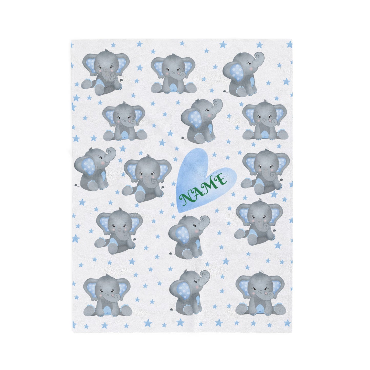 Personalized Elephant Plush Blanket for Babies, Cozy Nursery Décor, Baby Shower Gift, Soft Cotton Baby Blanket, Cute Animal Throw