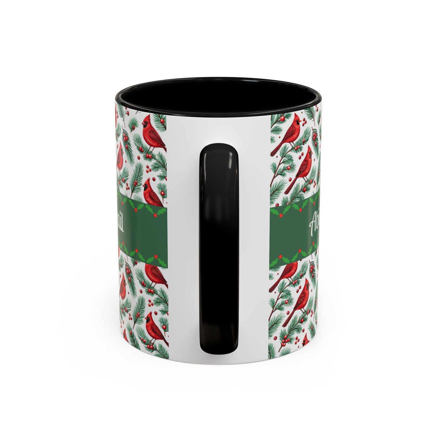 Personalized Holiday Coffee Mug, Festive Cardinal Mug, Custom Name Mug, Christmas Gift, Winter Decor, Drinkware