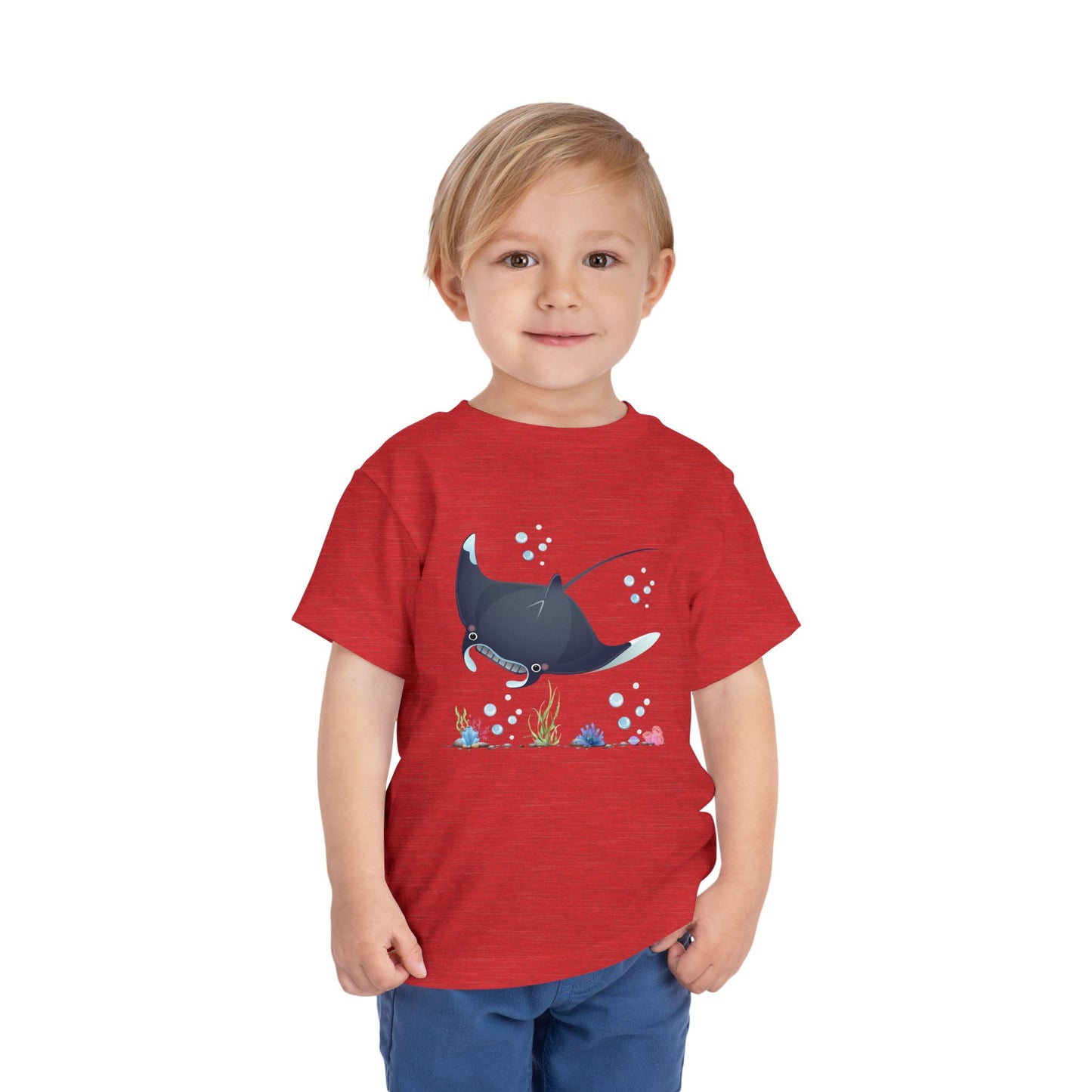 Cute Manta Ray Toddler Tee, Toddler Shirt, Ocean Theme T-Shirt, Kids Summer Apparel, Beach Gift, Playtime Tee