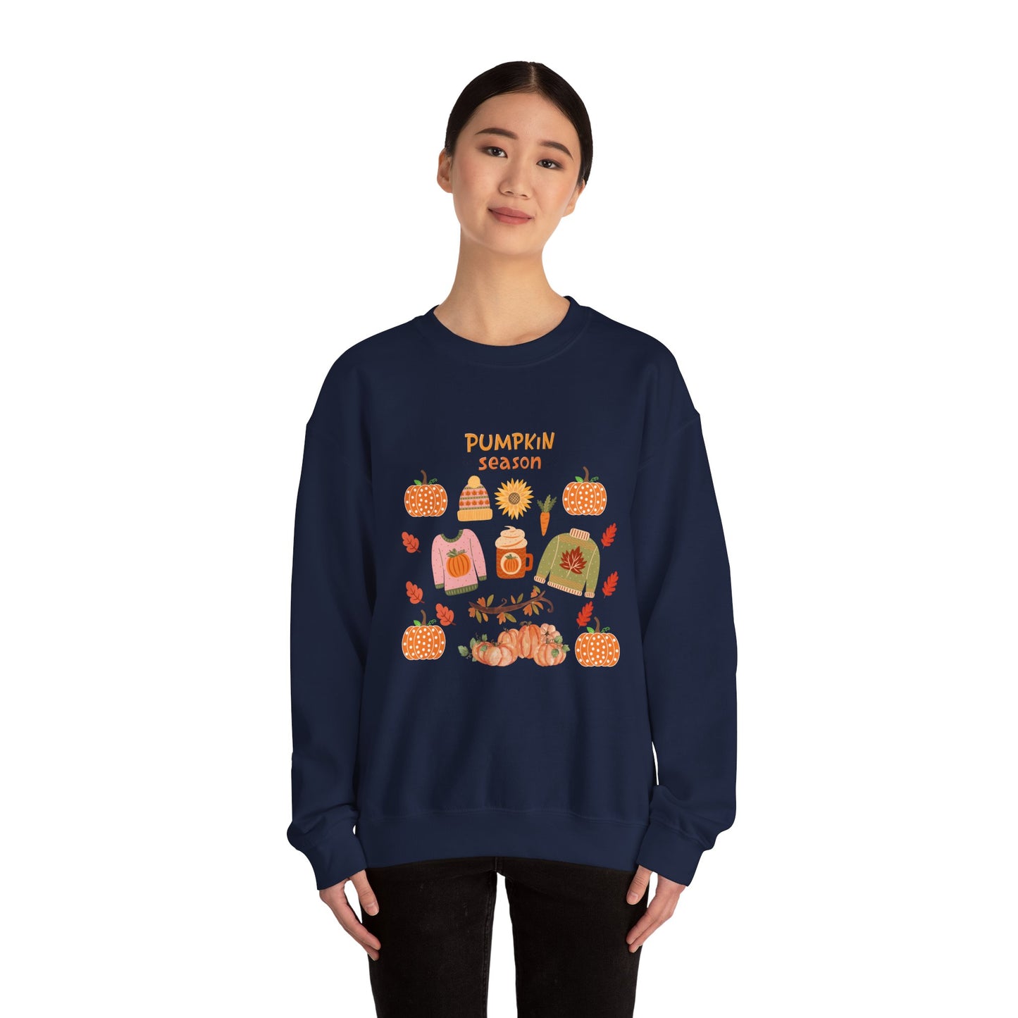 Autumn Vibes Crewneck Sweatshirt, Pumpkin Season Apparel, Cozy Fall Sweater, Unisex Sweatshirt for Thanksgiving, Pumpkin Lover Gift