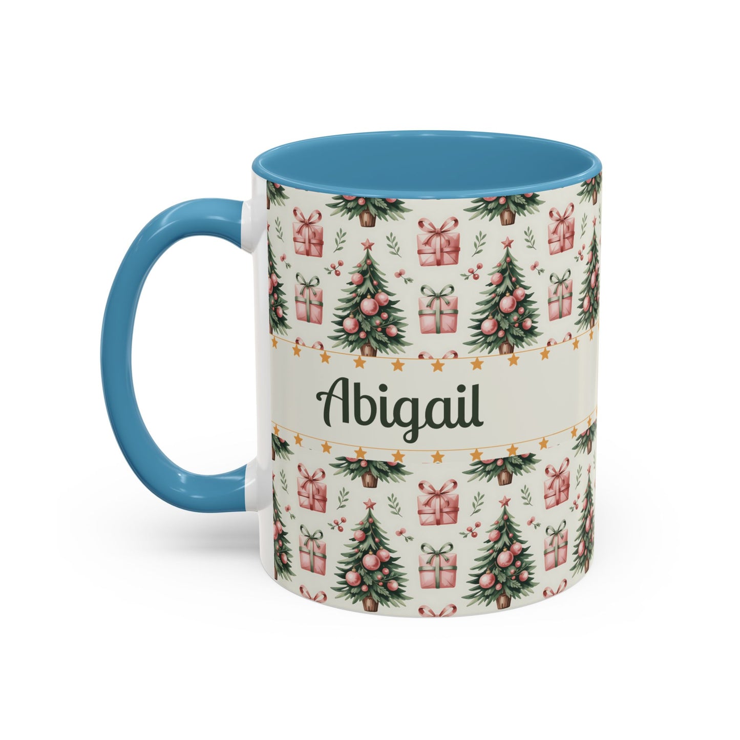Personalized Christmas Accent Coffee Mug - Holiday Gift, Custom Name Mug, Festive Drinkware, Winter Celebrations, Home Decor