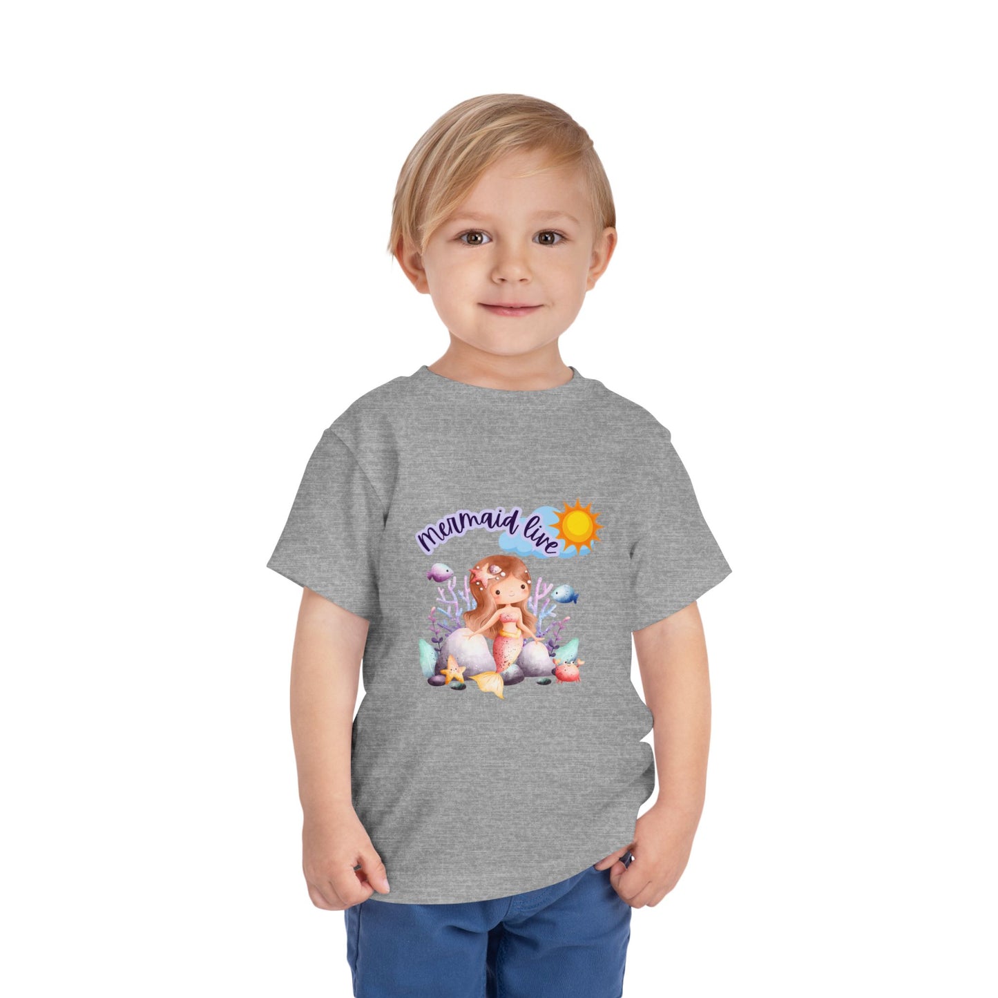 Mermaid Live Toddler Tee, Fun Summer Shirt, Cute Kids Clothing, Beach Outfit, Birthday Gift, Playtime Essential