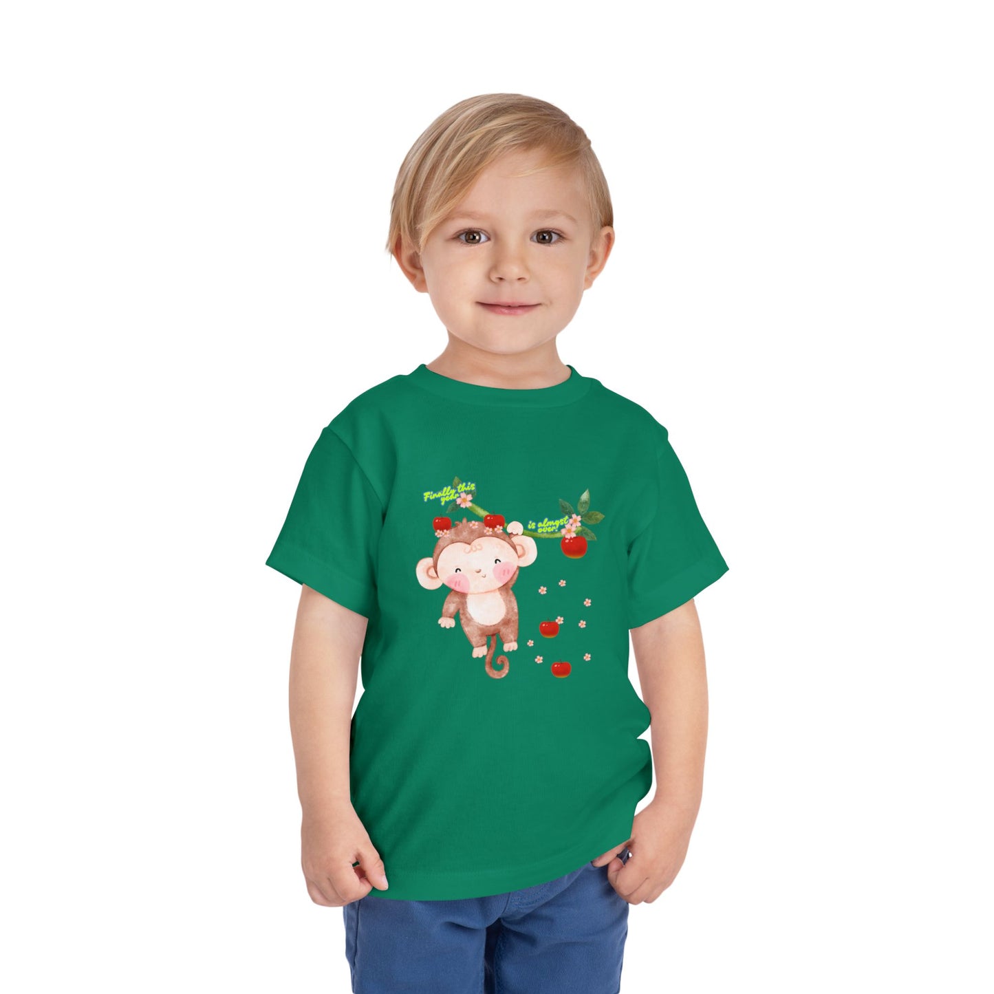 Cute Monkey Strawberry Toddler Tee, Adorable Kids Shirt, Baby Gift, Summer Outfit, Birthday Gift, Playtime Apparel