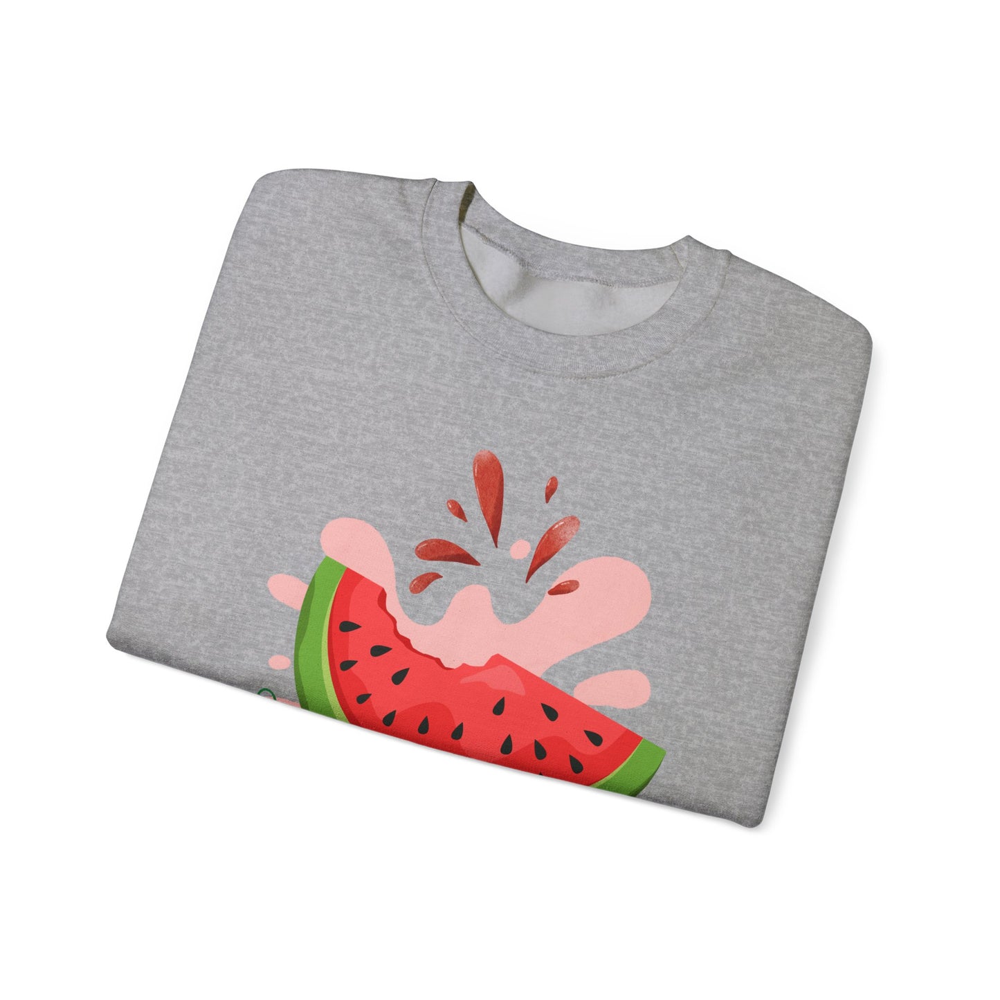 Watermelon Splash Unisex Crewneck Sweatshirt, Summer Vibes Sweatshirt, Cute Fruit Apparel, Gift for Friends, Cute Trendy Sweatshirt