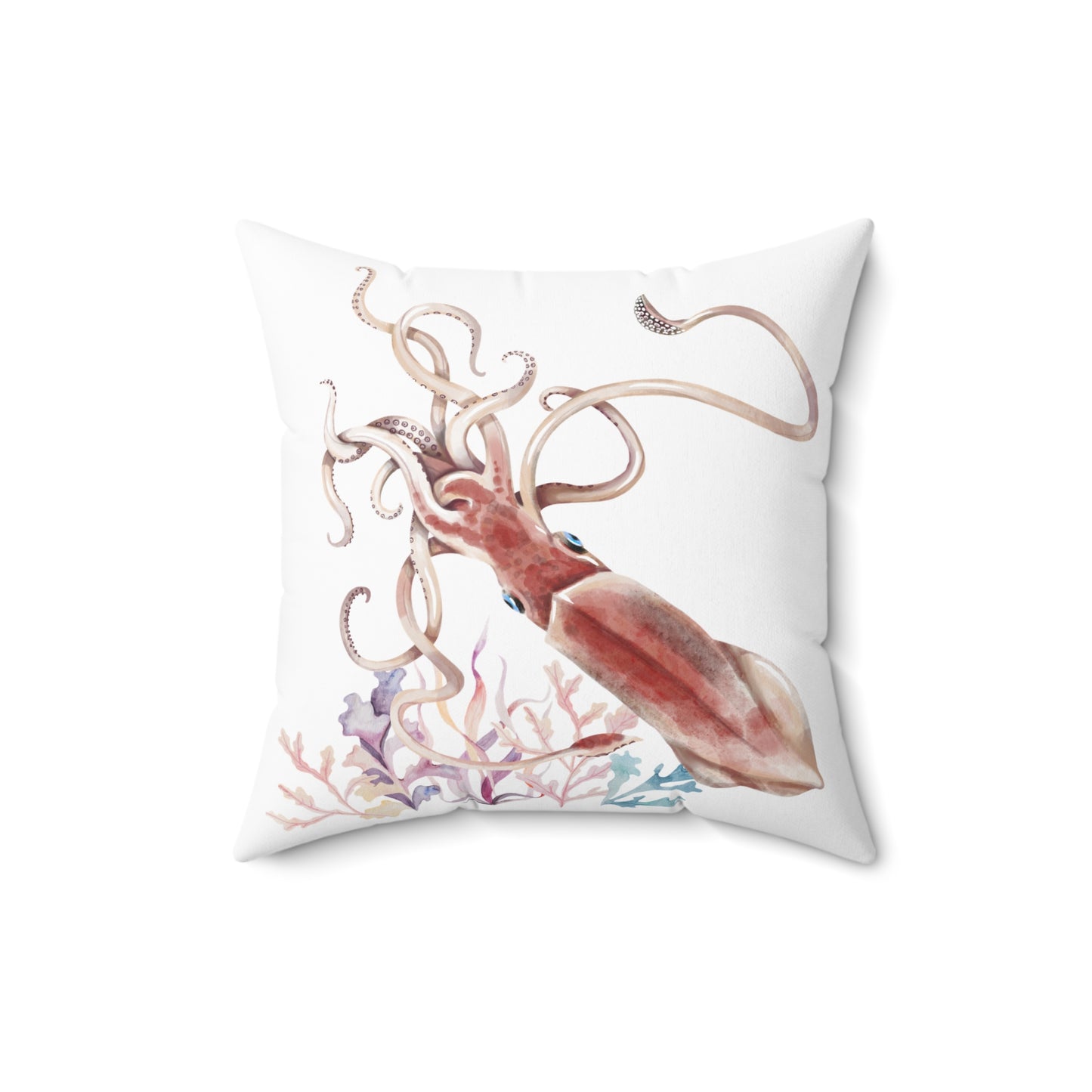 Squid dance of tentacles and translucence Spun Polyester Square Pillow