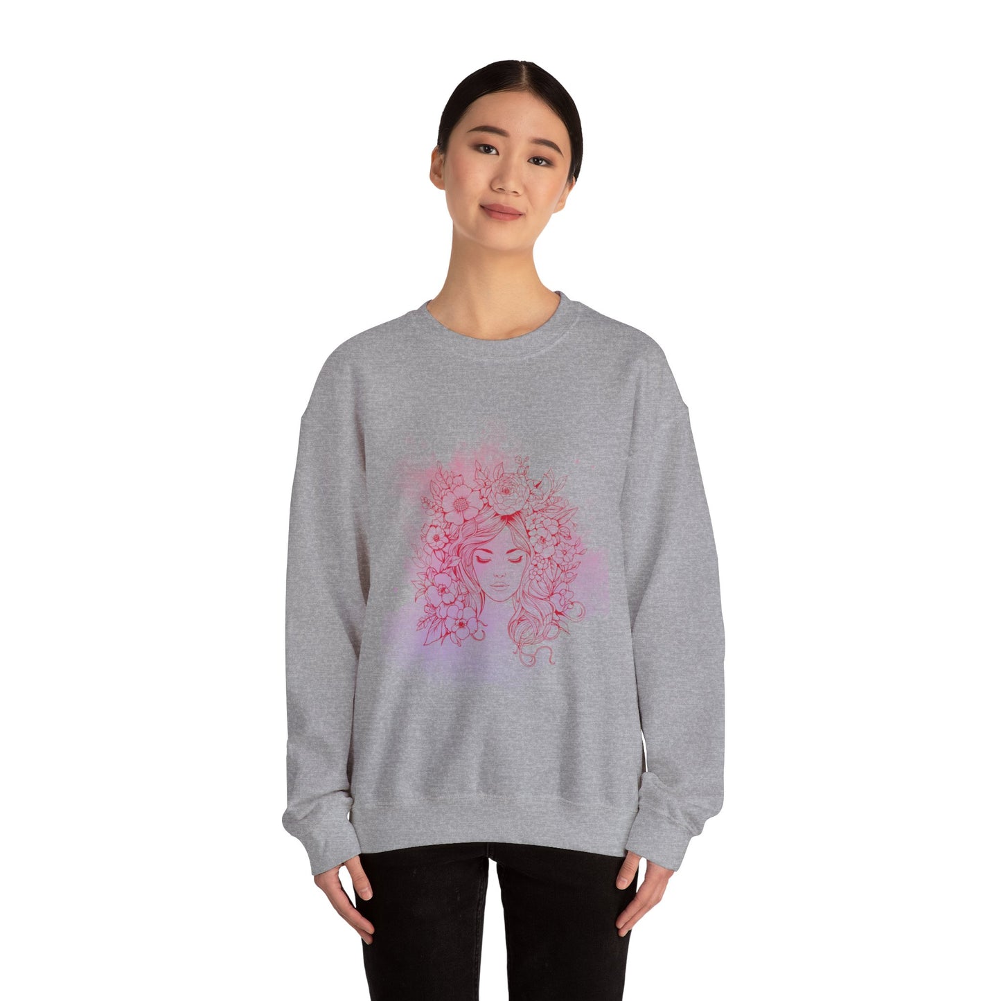 Floral Dreamer Crewneck Sweatshirt | Unisex Cozy Top, Stylish Gift, Fall Fashion, Floral Art, Everyday Comfort