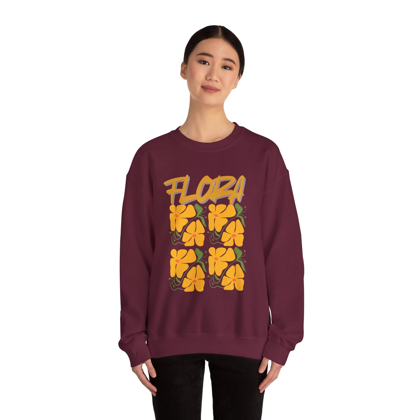 Flora Crewneck Sweatshirt, Floral Sweatshirt, Spring Fashion, Casual Wear, Gifts for Her, Unisex Floral Hoodie