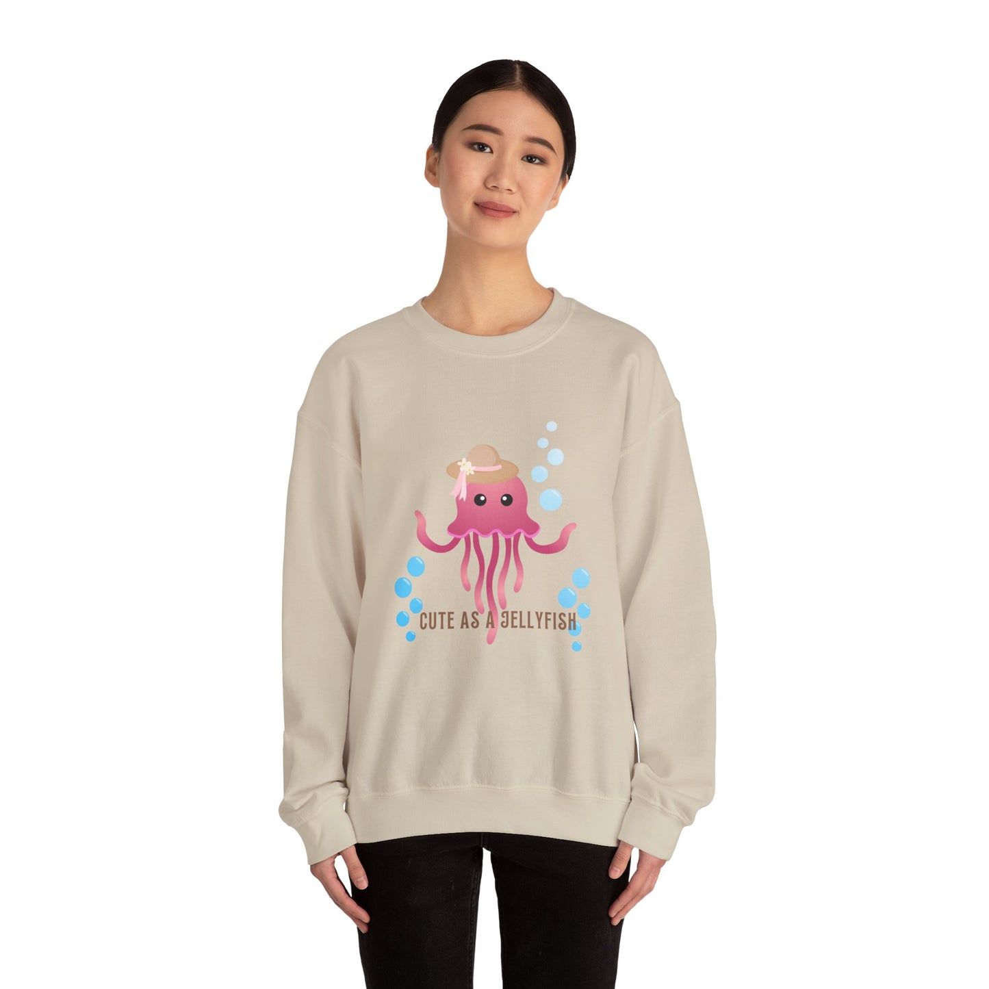 Cute Jellyfish Sweatshirt for Cozy Vibes, Unisex Crewneck, Gift for Ocean Lovers, Fun Casual Wear, Beach Day Outfit, Comfortable Style