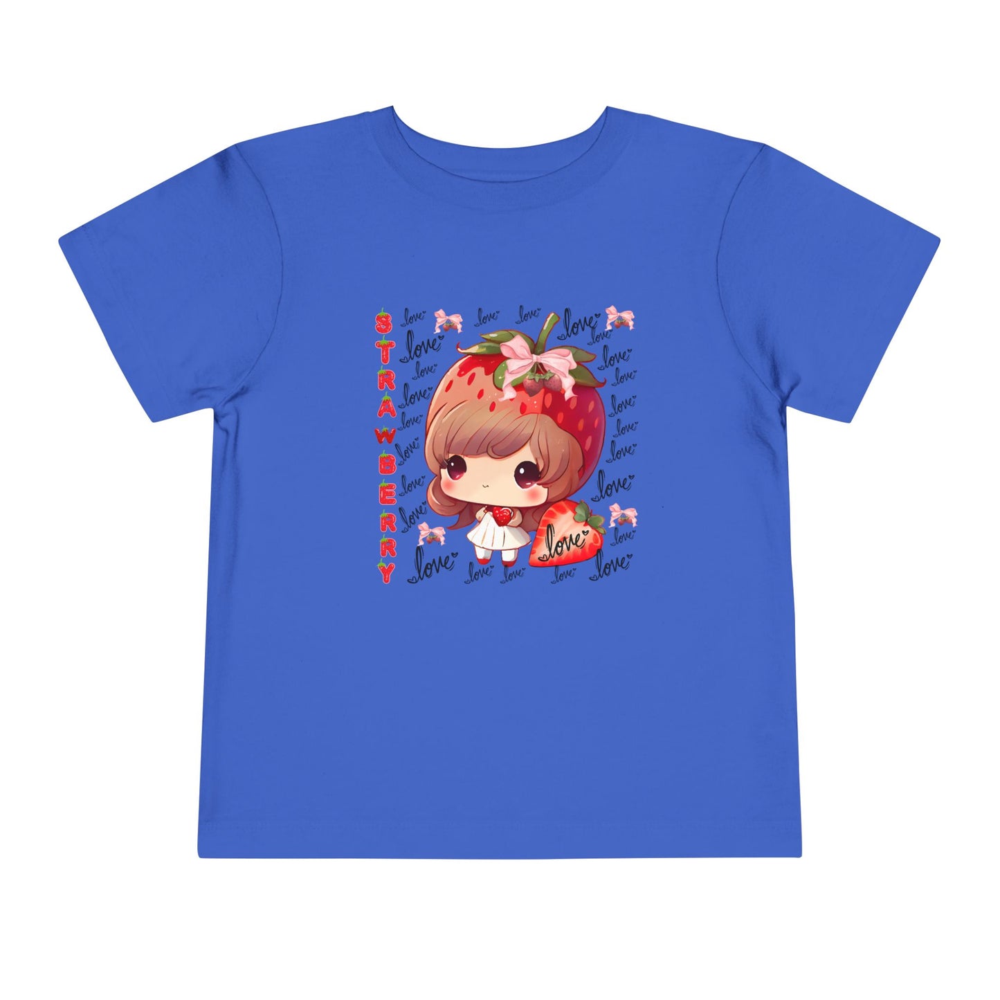 Cute Strawberry Love Toddler Tee, Baby Summer Shirt, Kids Gift, Fruit Graphic Tee, Toddler Outfit, Birthday Gift