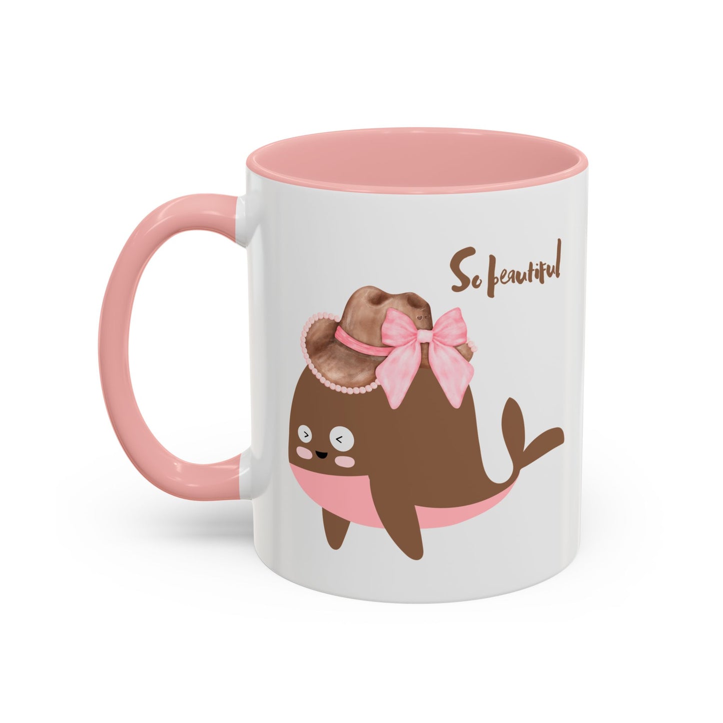 Whale wearing a cowboy hat with a pink bow Coffee Mug