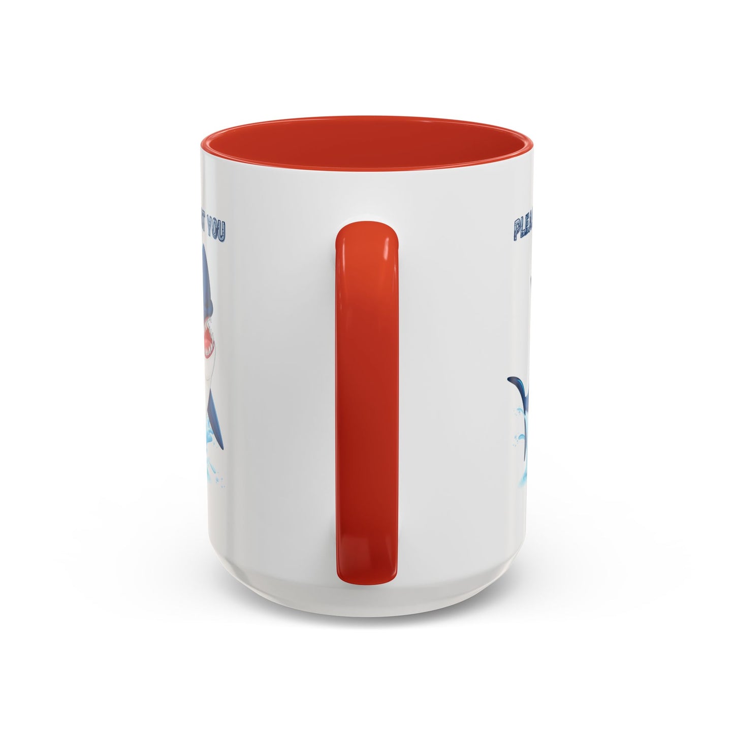 Humorous cartoon shark with threatening text Coffee Mug