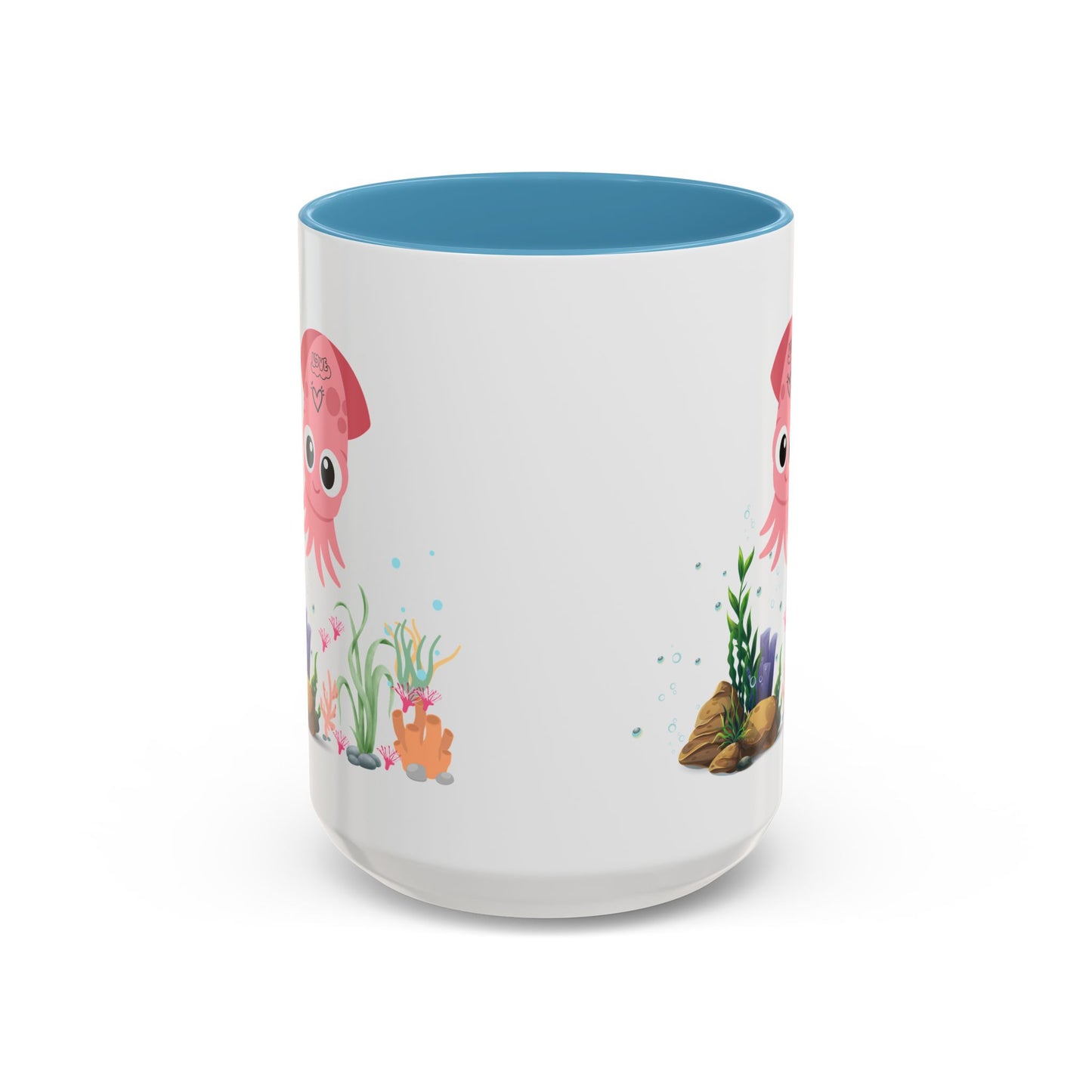 Pink squid cartoon with love Coffee Mug