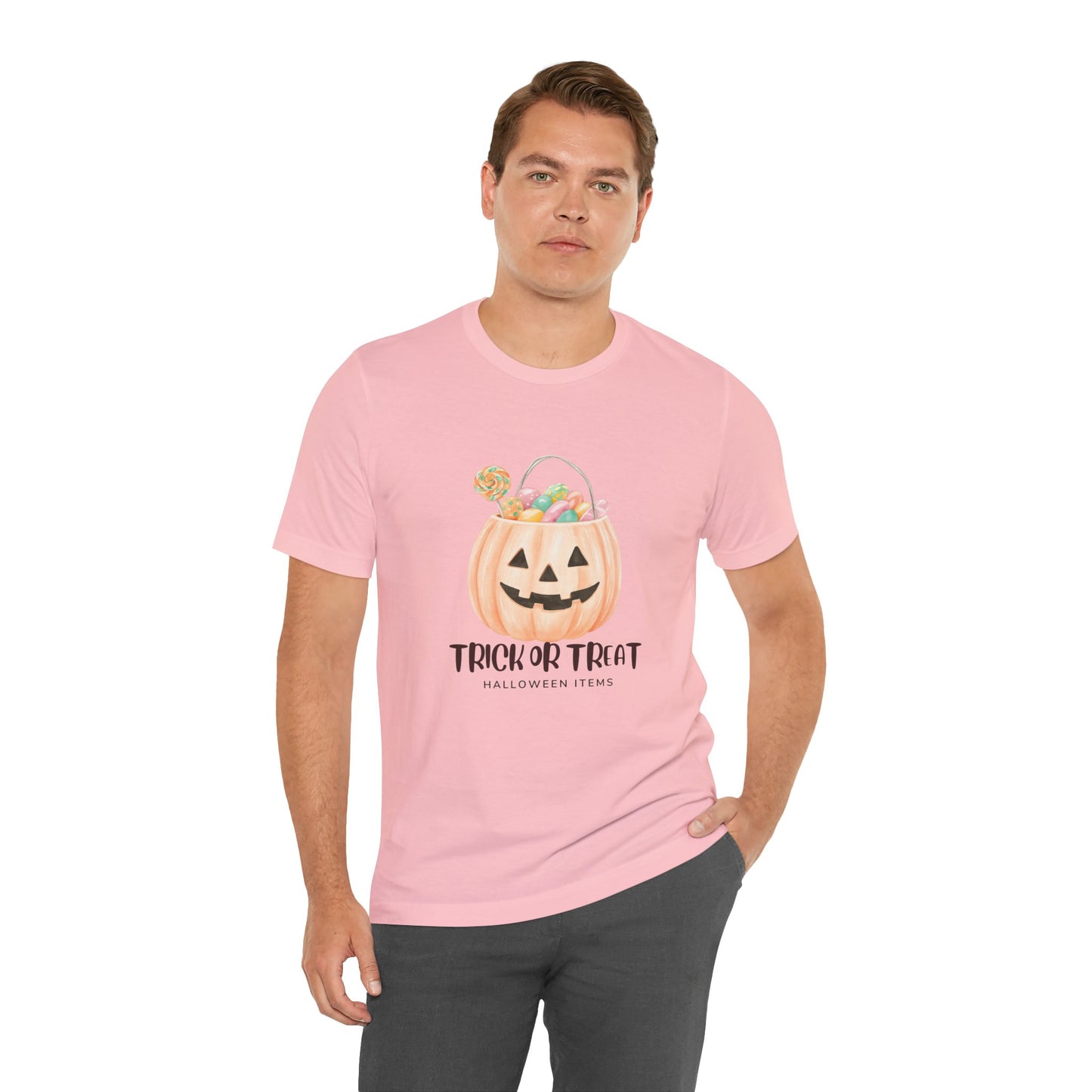 Halloween Trick or Treat T-Shirt, Unisex Graphic Tee, Fall Wardrobe Addition, Perfect for Halloween Parties, Spooky Season Wear
