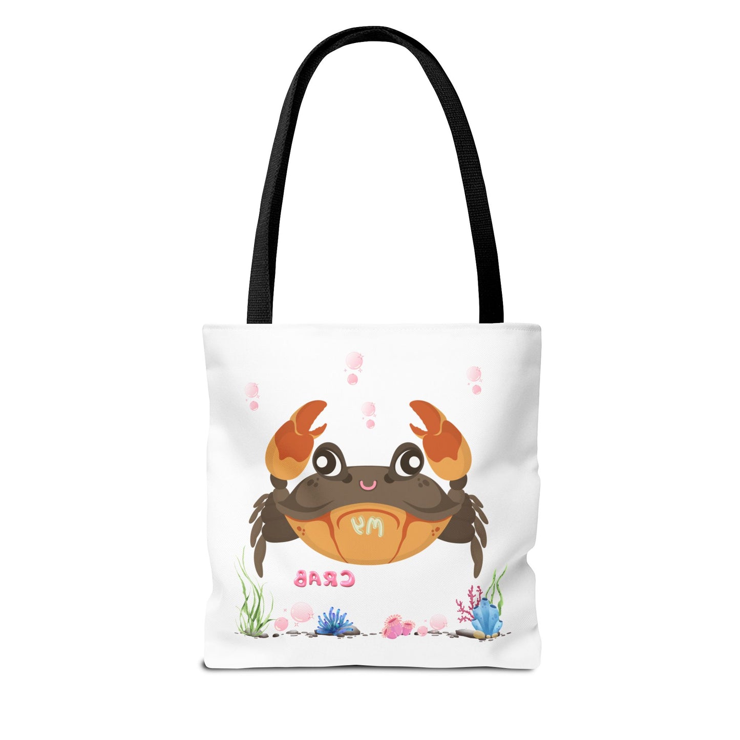 Crab with subtle bubbles and underwater flora Tote Bag