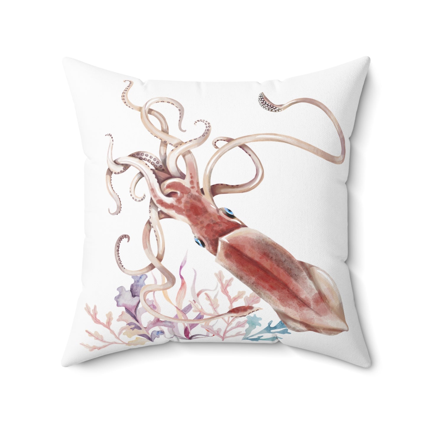 Squid dance of tentacles and translucence Spun Polyester Square Pillow