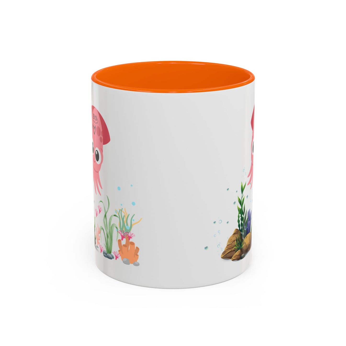 Pink squid cartoon with love Coffee Mug