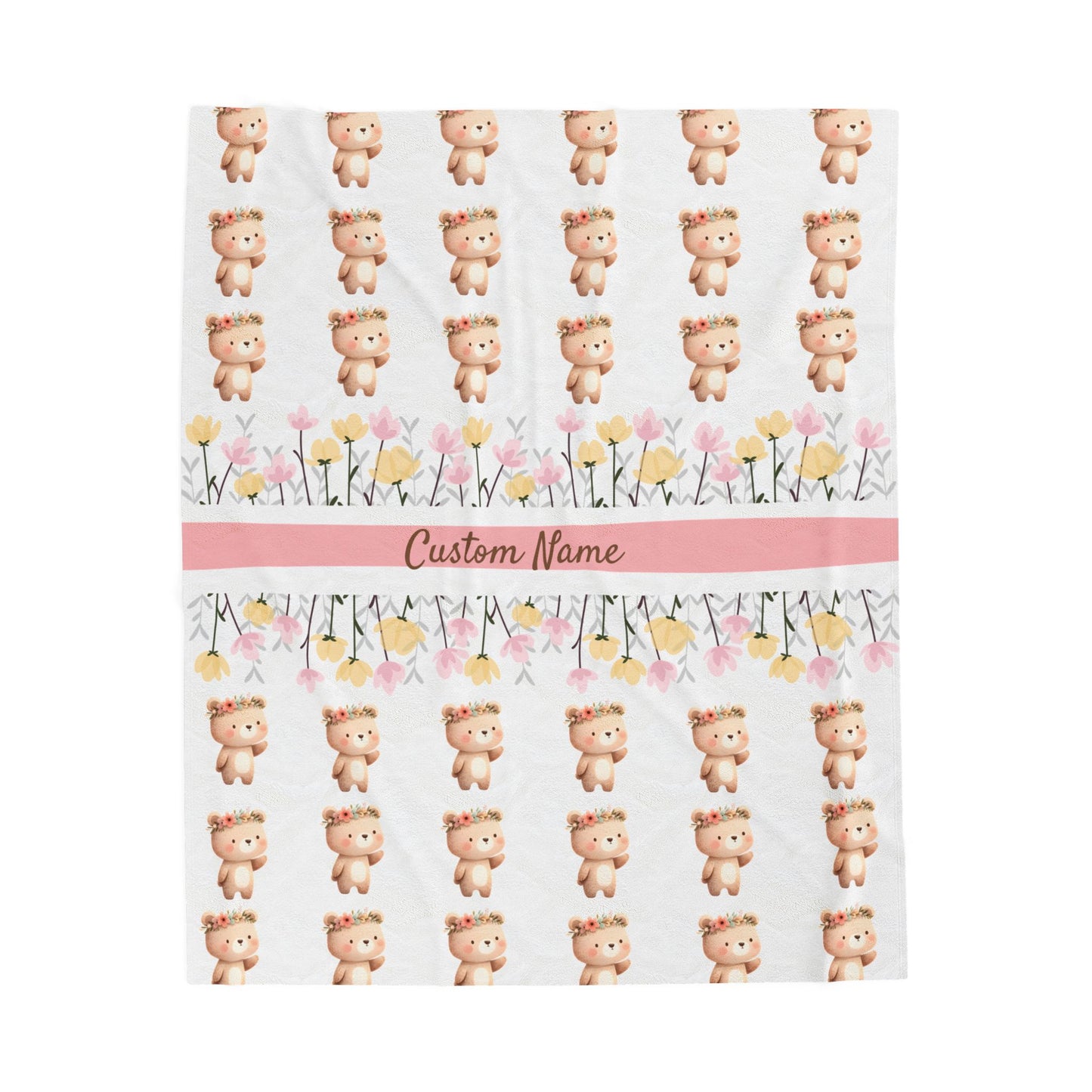 Personalized Velveteen Plush Blanket for Kids, Baby Shower Gift, Nursery Decor, Cozy Throw, Custom Name Blanket