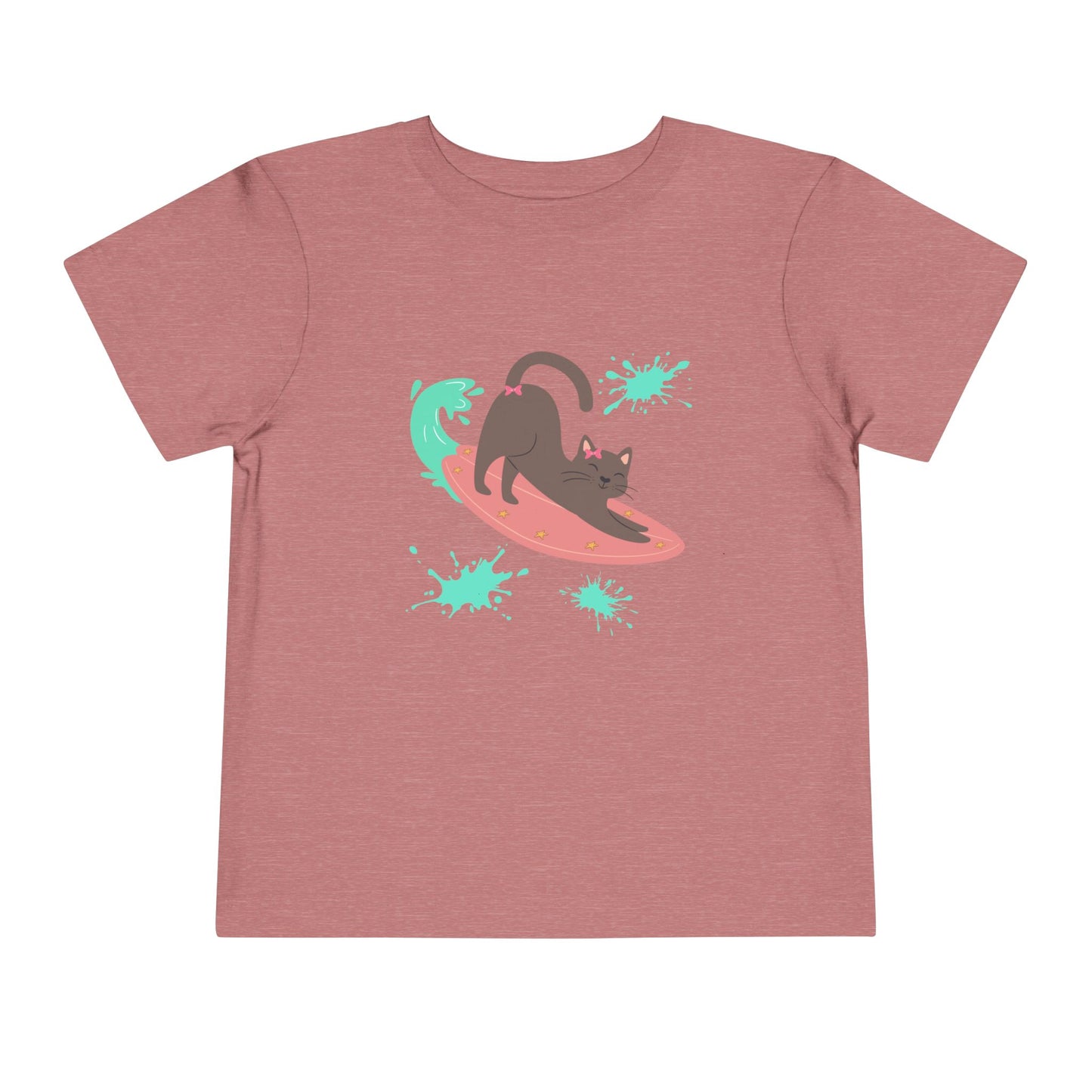 Surfing Cat Toddler Tee, Cute Kids T-Shirt, Summer Wear, Pet Lover Gift, Beach Adventure Shirt