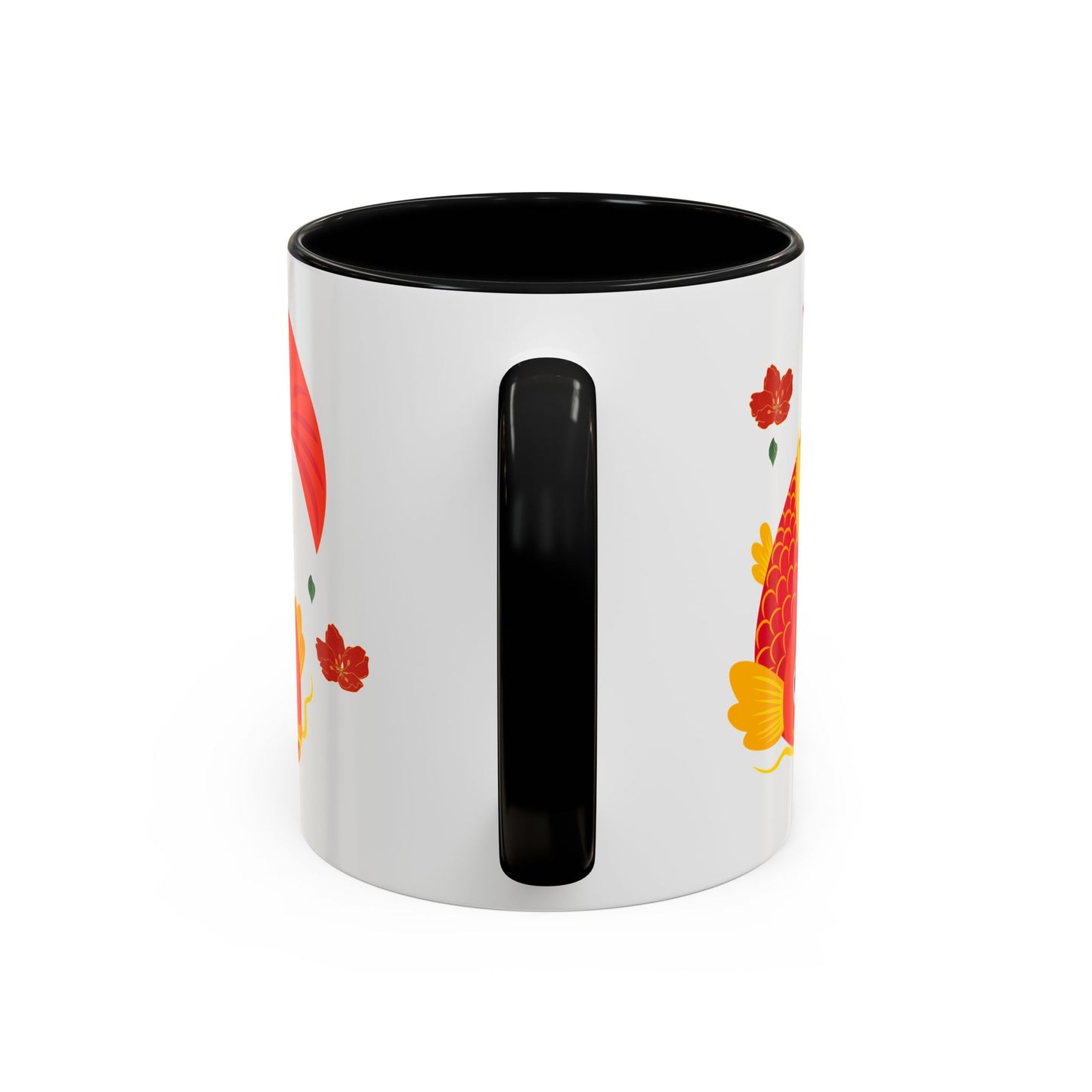 Goldfish with flowing fins and red blossoms Coffee Mug