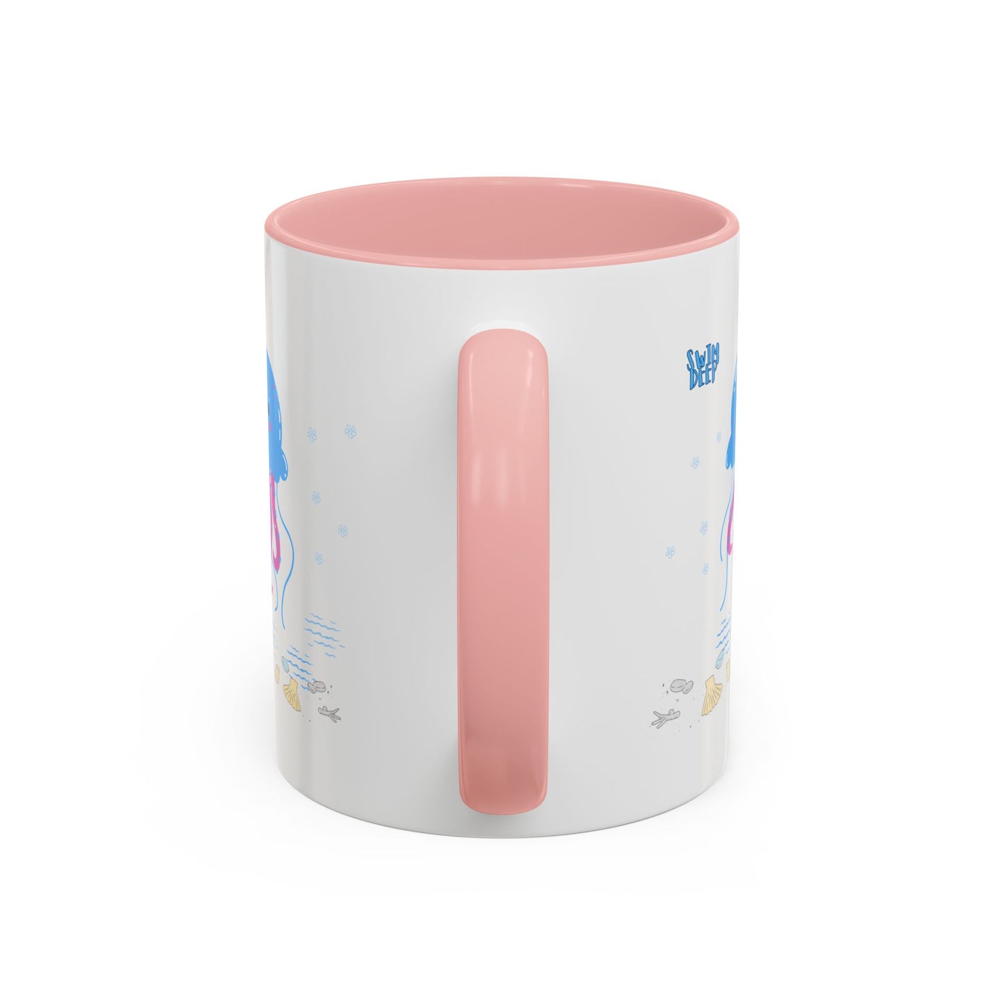 Blue jellyfish with pink tentacles Coffee Mug