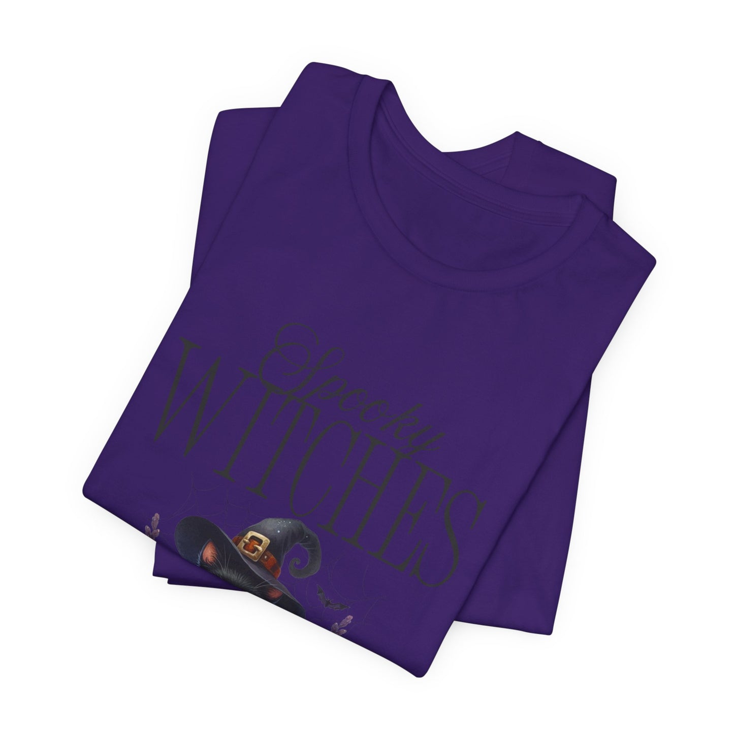 Spooky Witches Halloween Tee, Unisex Short Sleeve Shirt, Witch T-Shirt, Halloween Costume Top, Cat Lovers Gift, Fall Fashion