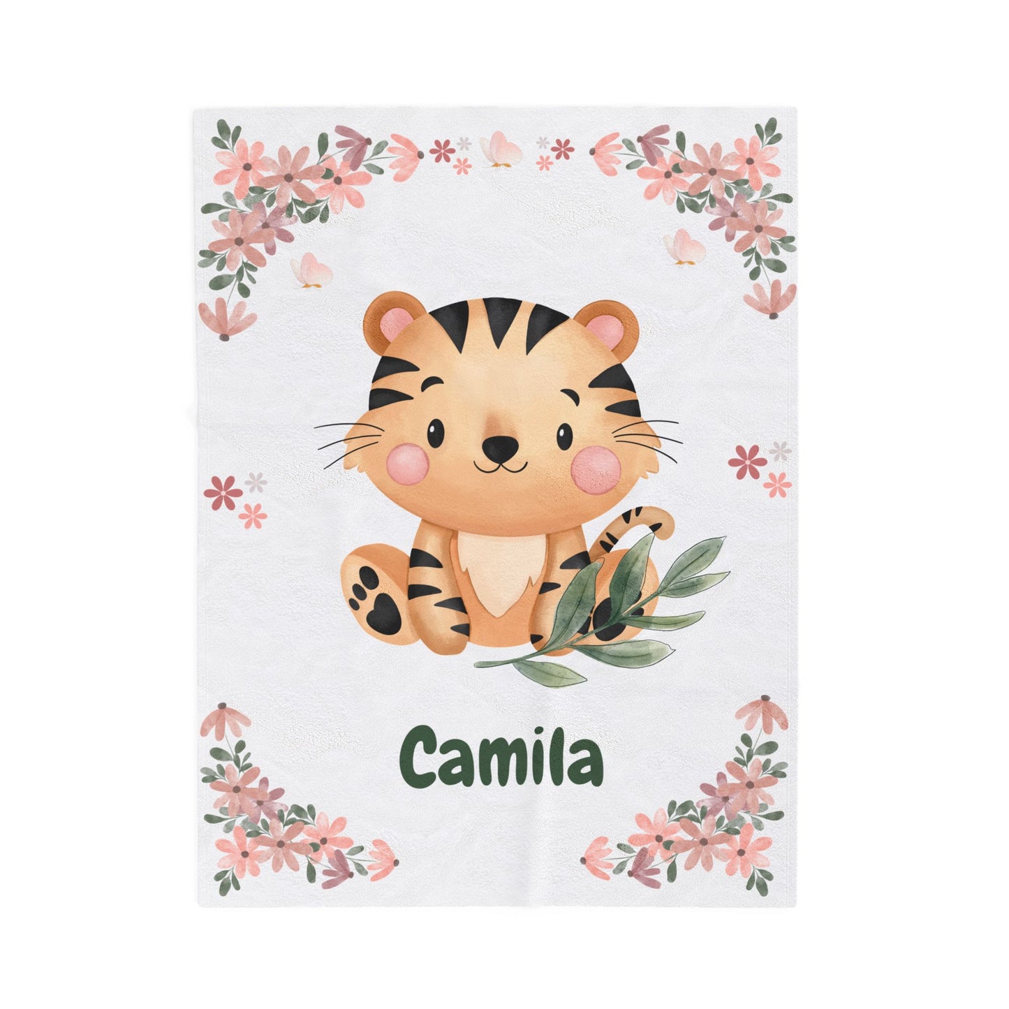 Velveteen Plush Blanket - Cute Tiger Design