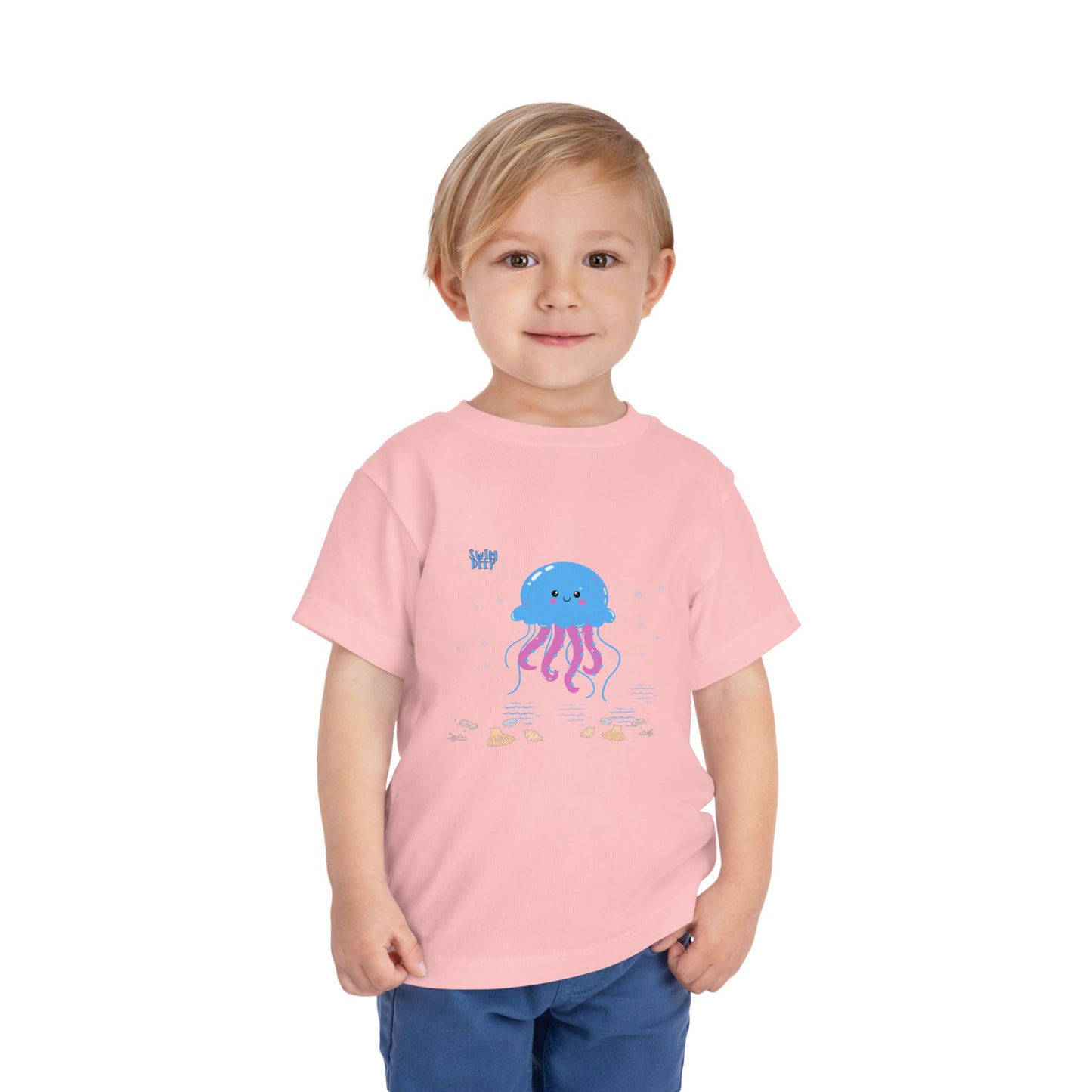 Cute Jellyfish Toddler Tee, Toddler T-Shirt, Beach Day Shirt, Kids Summer Wear, Ocean Theme Kids Clothing