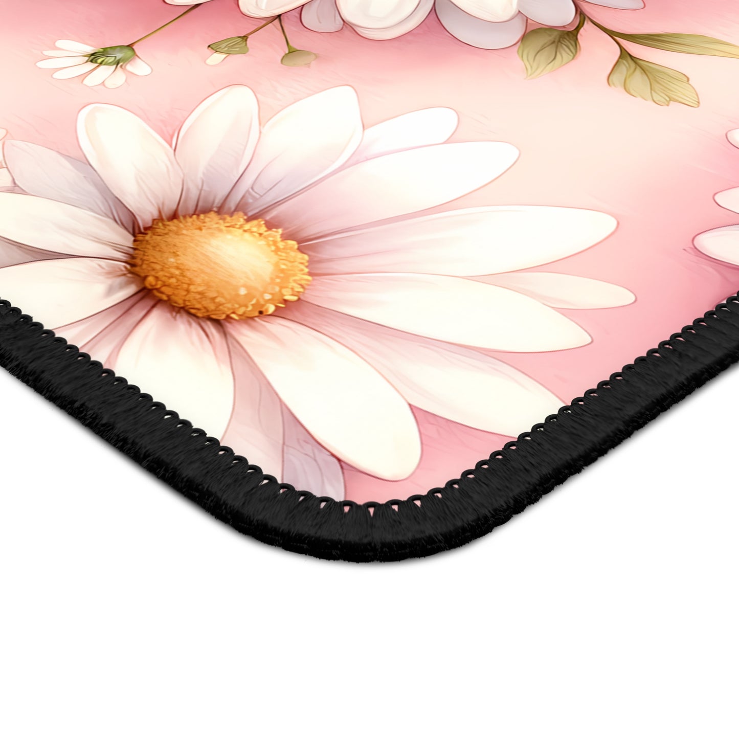 Daisy Blossom Gaming Mouse Pad — Pink Floral Gamer Desk Mat