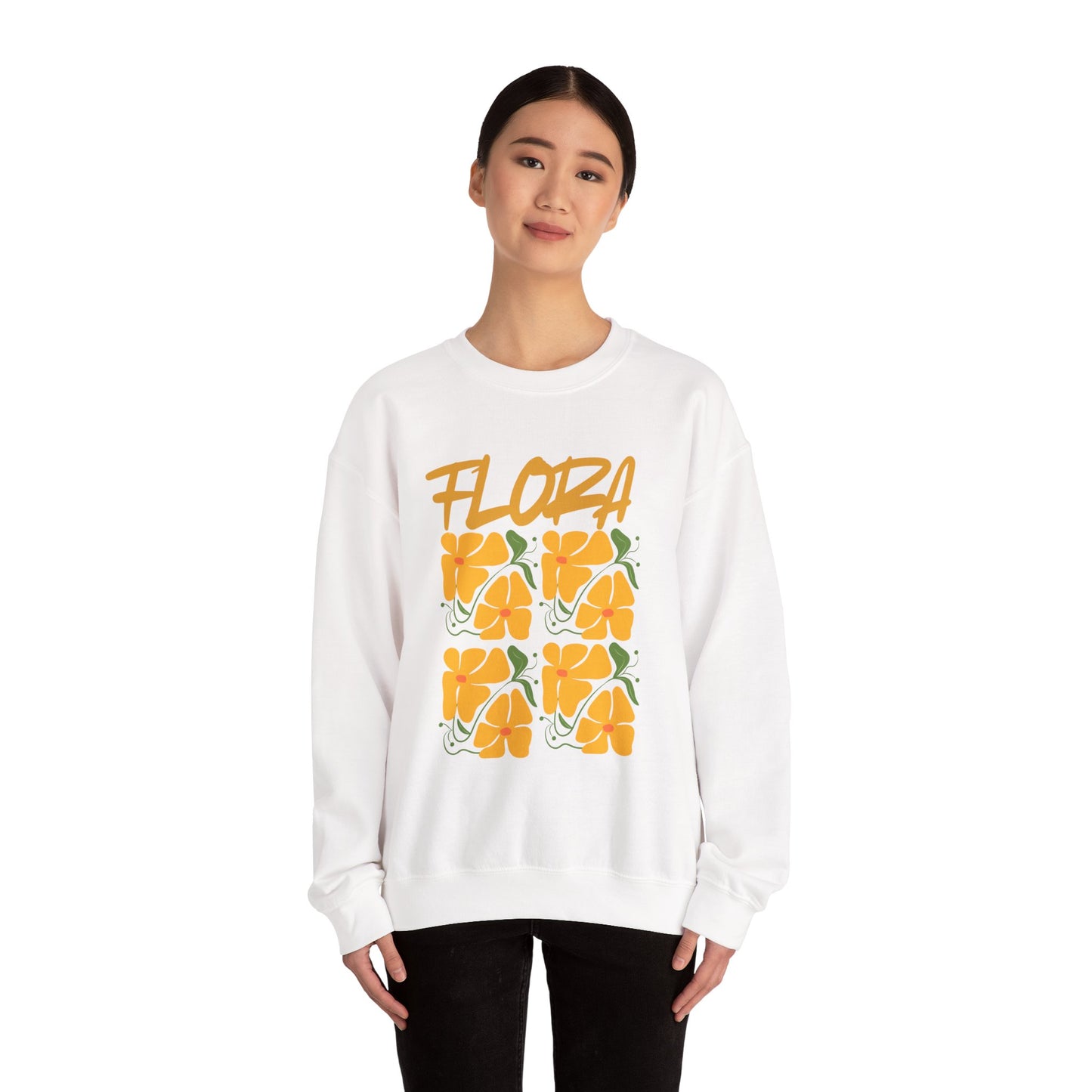 Flora Crewneck Sweatshirt, Floral Sweatshirt, Spring Fashion, Casual Wear, Gifts for Her, Unisex Floral Hoodie