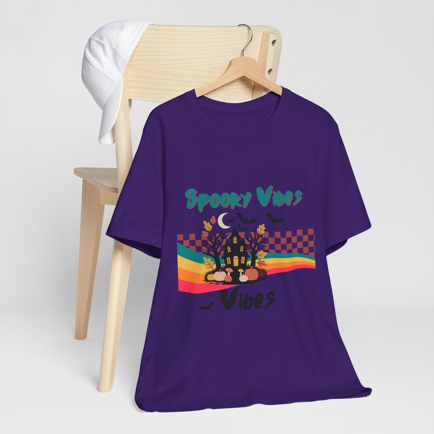 Spooky Vibes Graphic Tee, Unisex Halloween Shirt, Fall Fashion, Casual T-Shirt, Unique Gift for Halloween Lovers, Autumn Wardrobe Essential