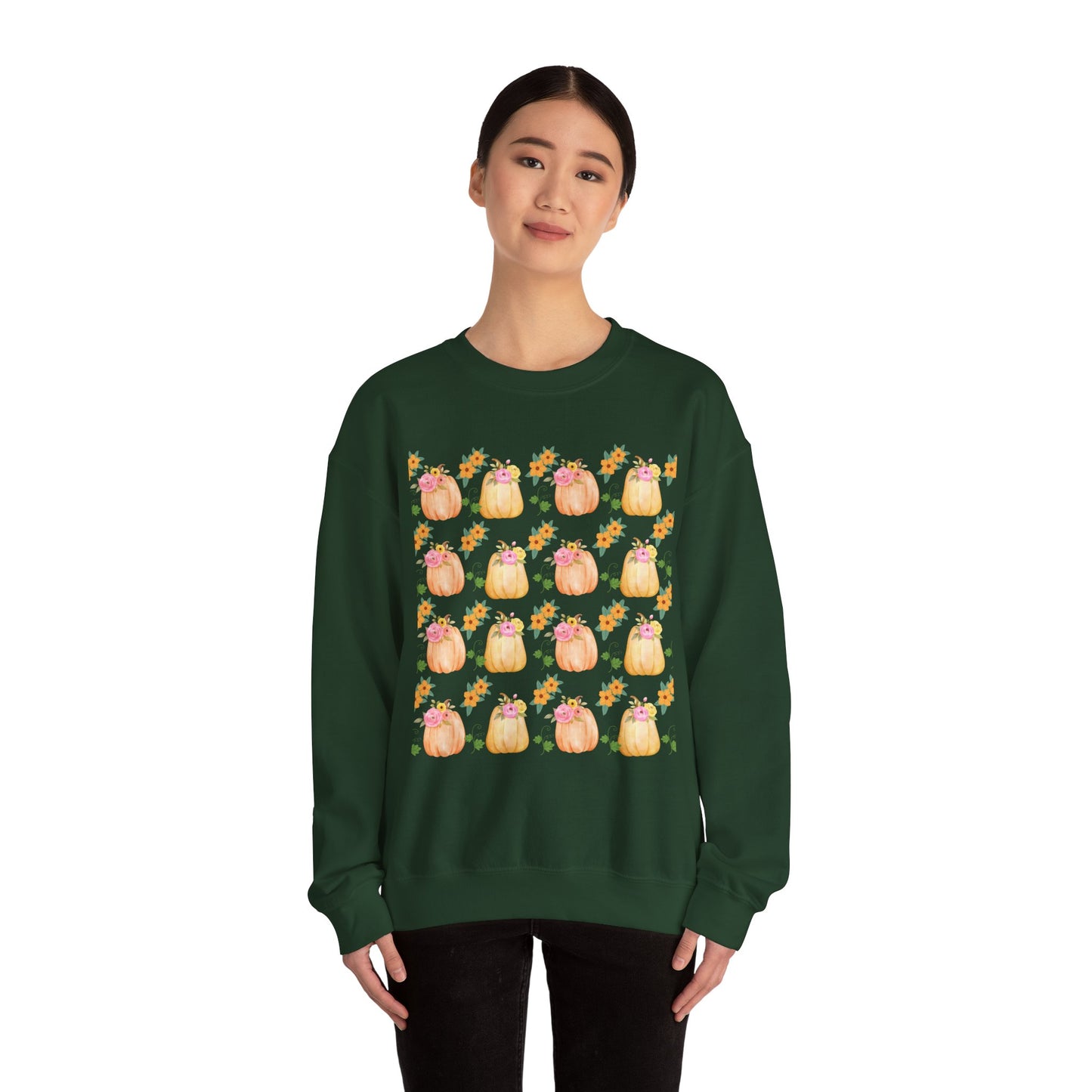 Fall-Inspired Pumpkin Crewneck Sweatshirt, Cozy Autumn Sweater, Perfect for Halloween, Thanksgiving, Gifts for Her, Pumpkin Love