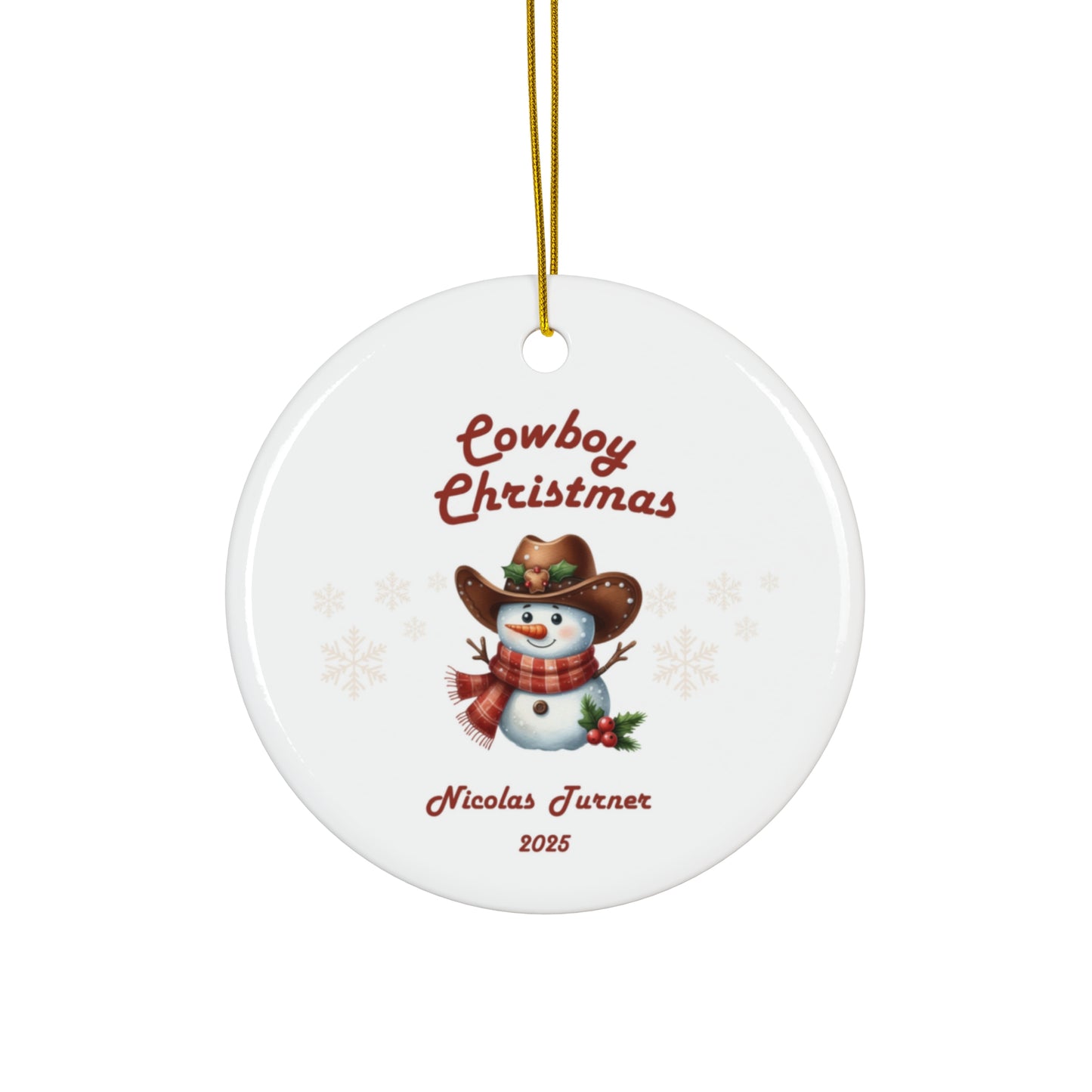 Cowboy Christmas Ornament - Unique Holiday Decor, Personalized Gift, Tree Decoration, Winter Celebration