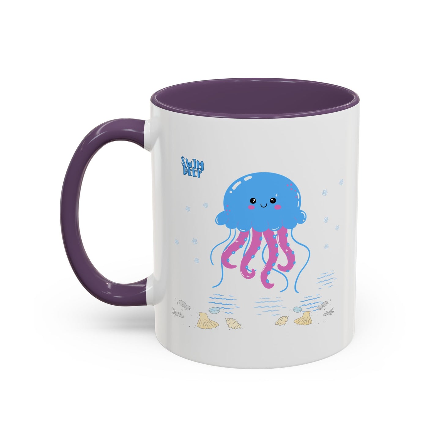Blue jellyfish with pink tentacles Coffee Mug